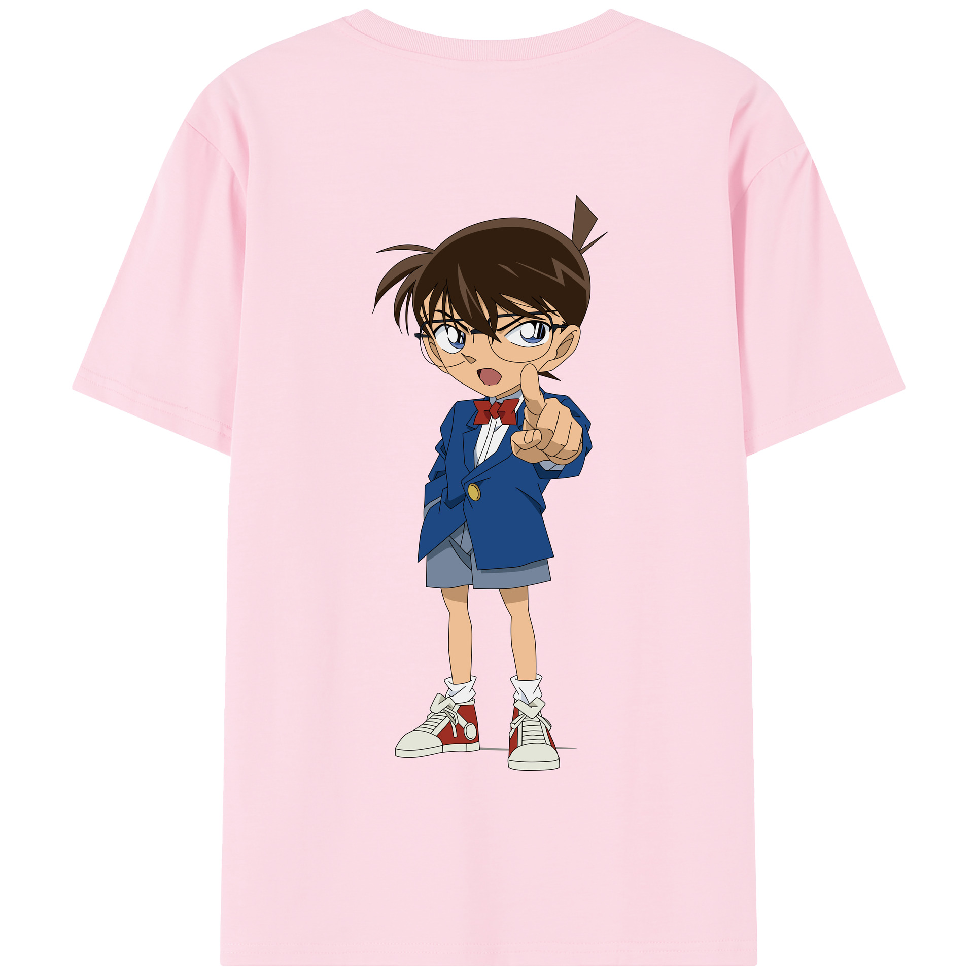 （画像用） 名探偵コナン 江戸川 コナン Detective Conan Conan Edogawa 綿100％半袖Tシャツ（背面プリント）