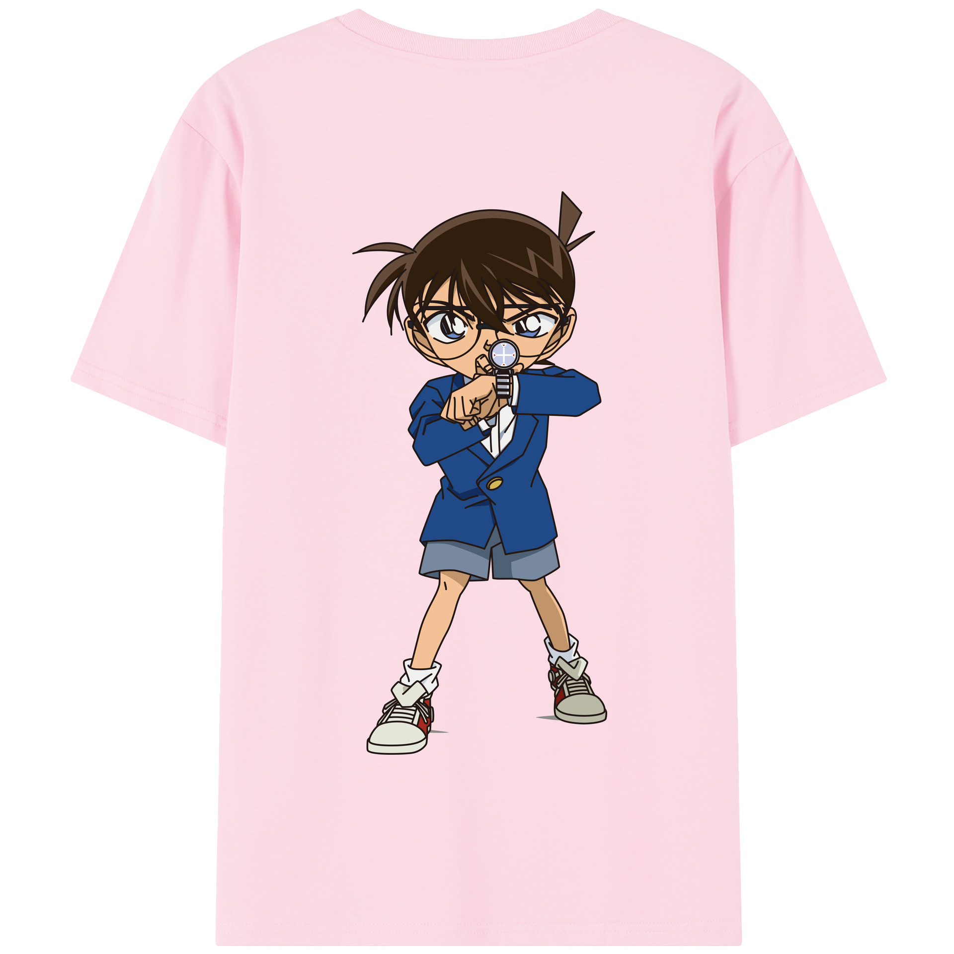 （画像用） 名探偵コナン 江戸川 コナン Detective Conan Conan Edogawa 綿100％半袖Tシャツ（背面プリント）