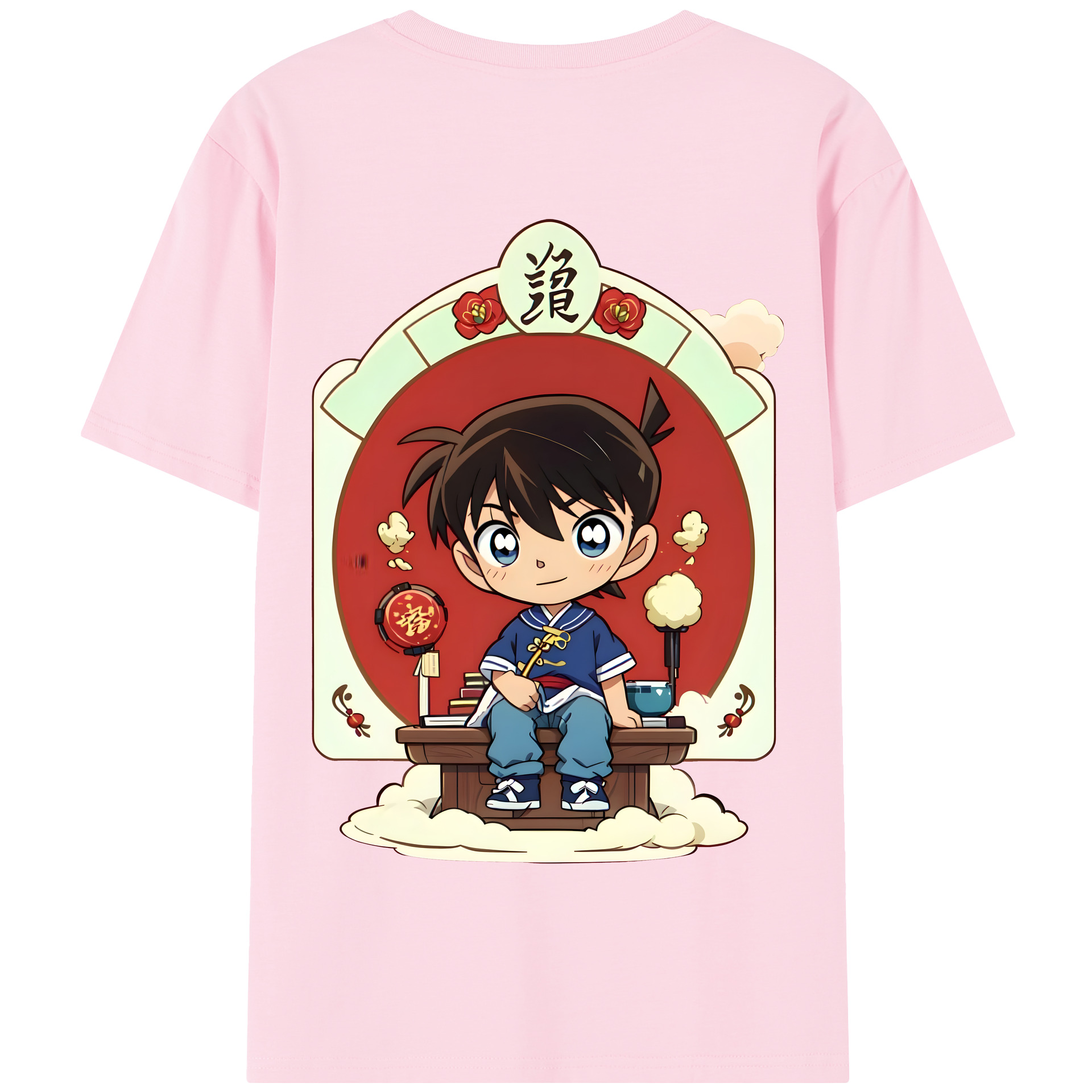 （画像用） 名探偵コナン 江戸川 コナン Detective Conan Conan Edogawa 綿100％半袖Tシャツ（背面プリント）