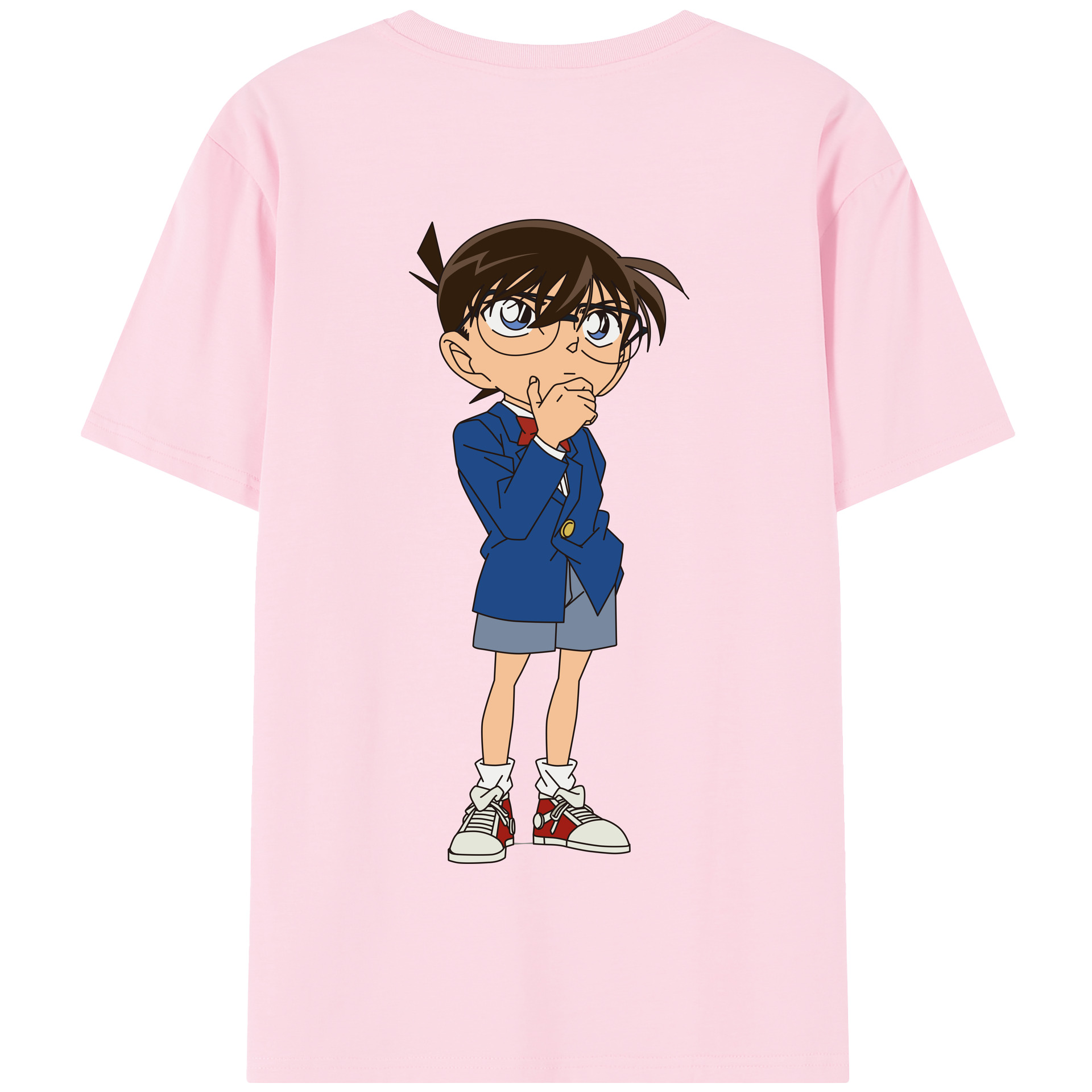 （画像用） 名探偵コナン 江戸川 コナン Detective Conan Conan Edogawa 綿100％半袖Tシャツ（背面プリント）
