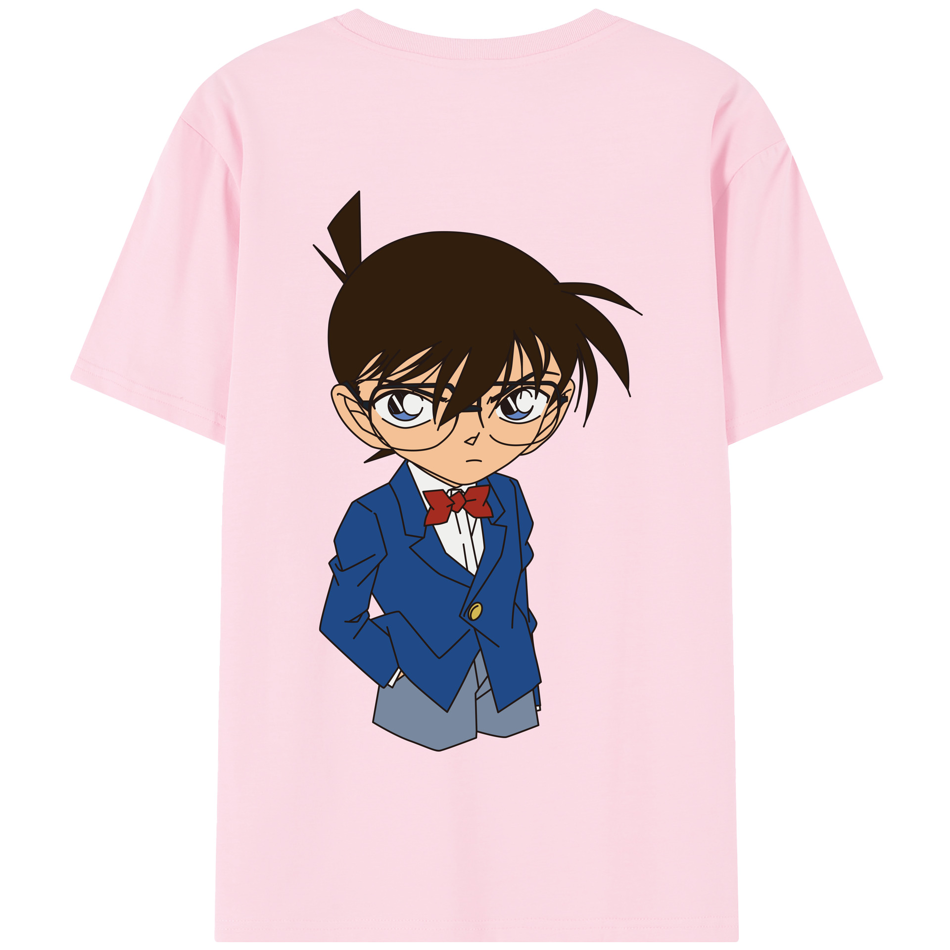 （画像用） 名探偵コナン 江戸川 コナン Detective Conan Conan Edogawa 綿100％半袖Tシャツ（背面プリント）