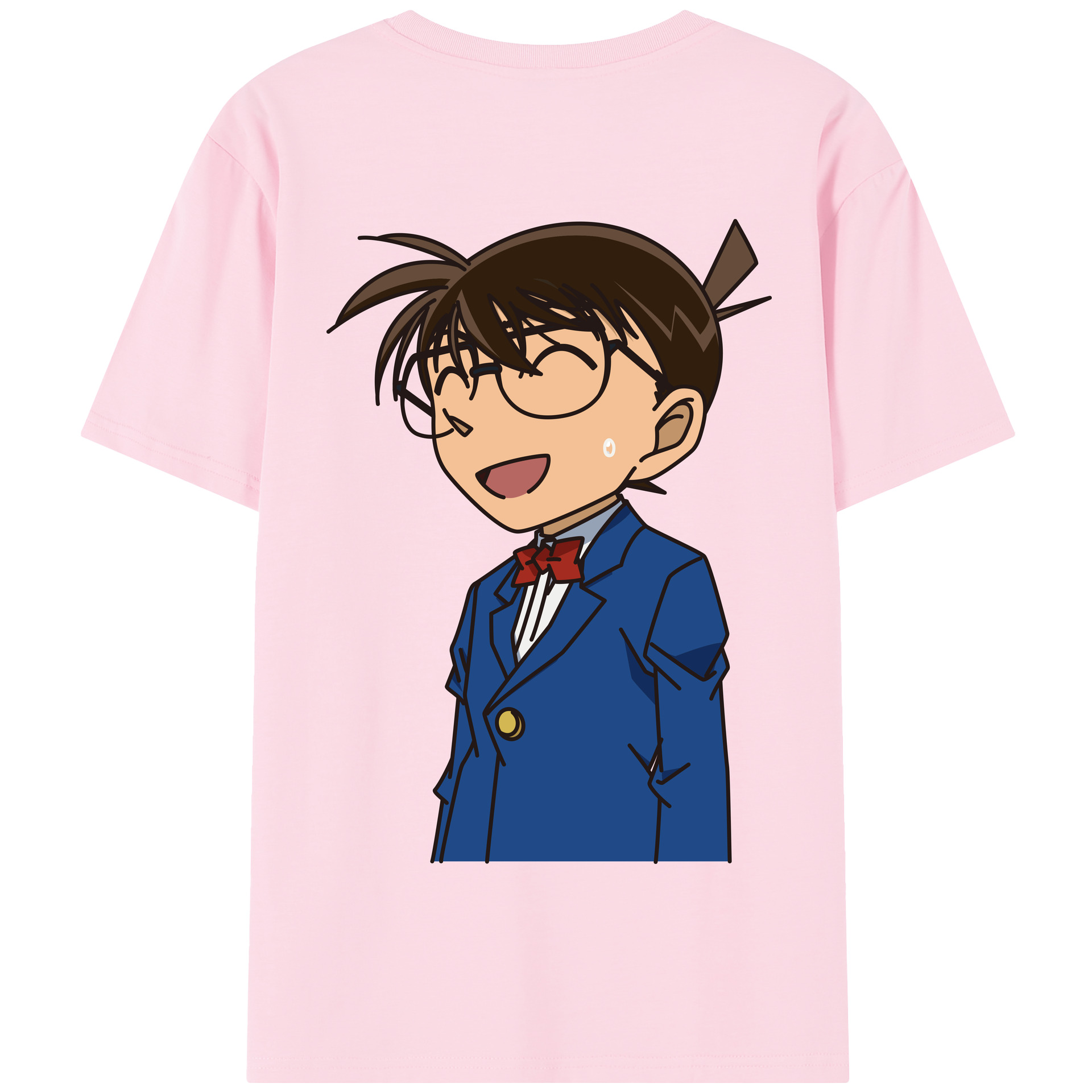 （画像用） 名探偵コナン 江戸川 コナン Detective Conan Conan Edogawa 綿100％半袖Tシャツ（背面プリント）