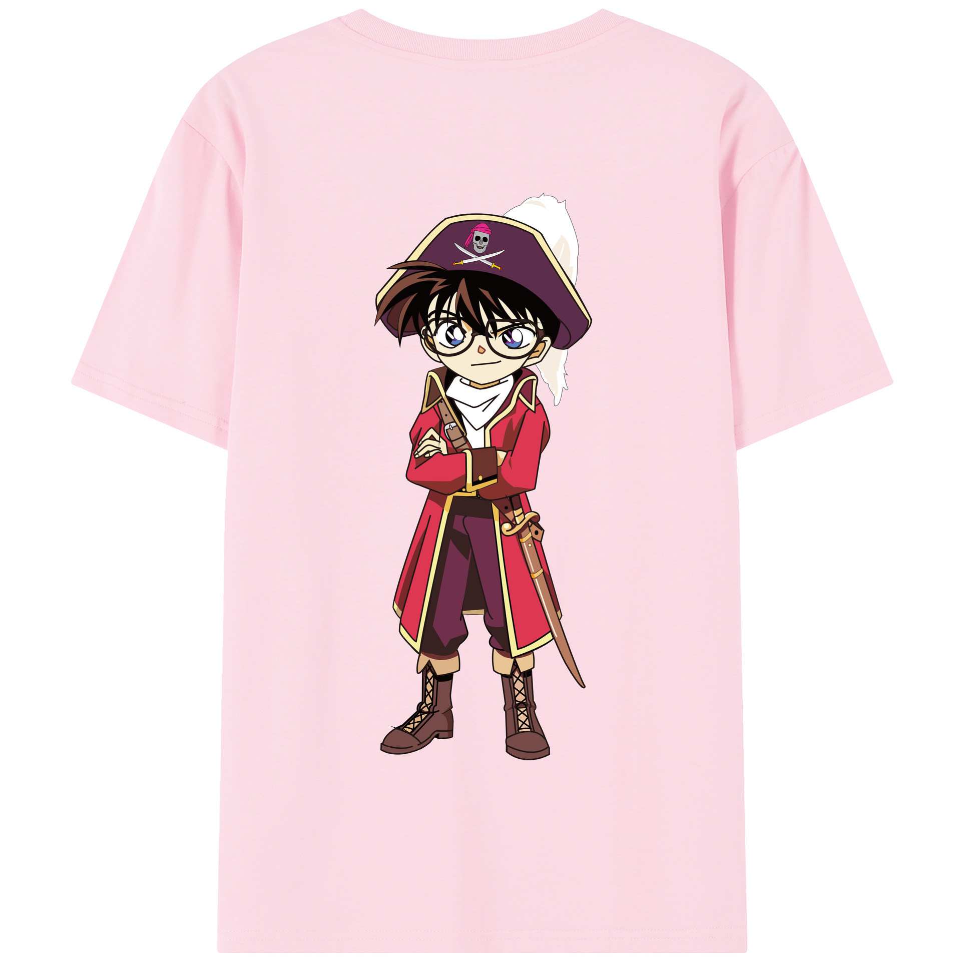 （画像用） 名探偵コナン 江戸川 コナン Detective Conan Conan Edogawa 綿100％半袖Tシャツ（背面プリント）