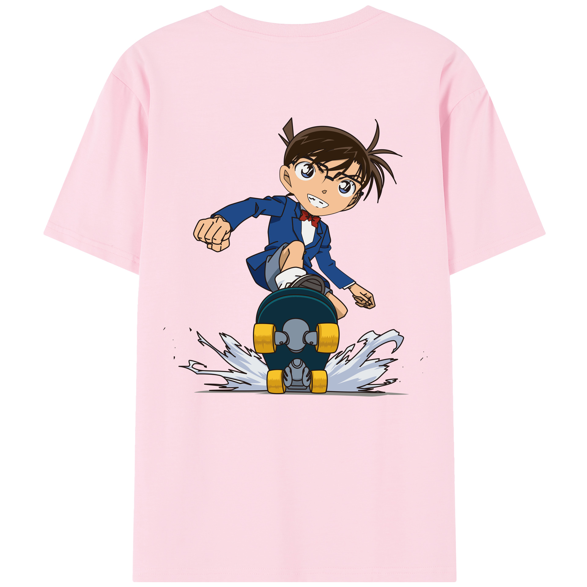 （画像用） 名探偵コナン 江戸川 コナン Detective Conan Conan Edogawa 綿100％半袖Tシャツ（背面プリント）