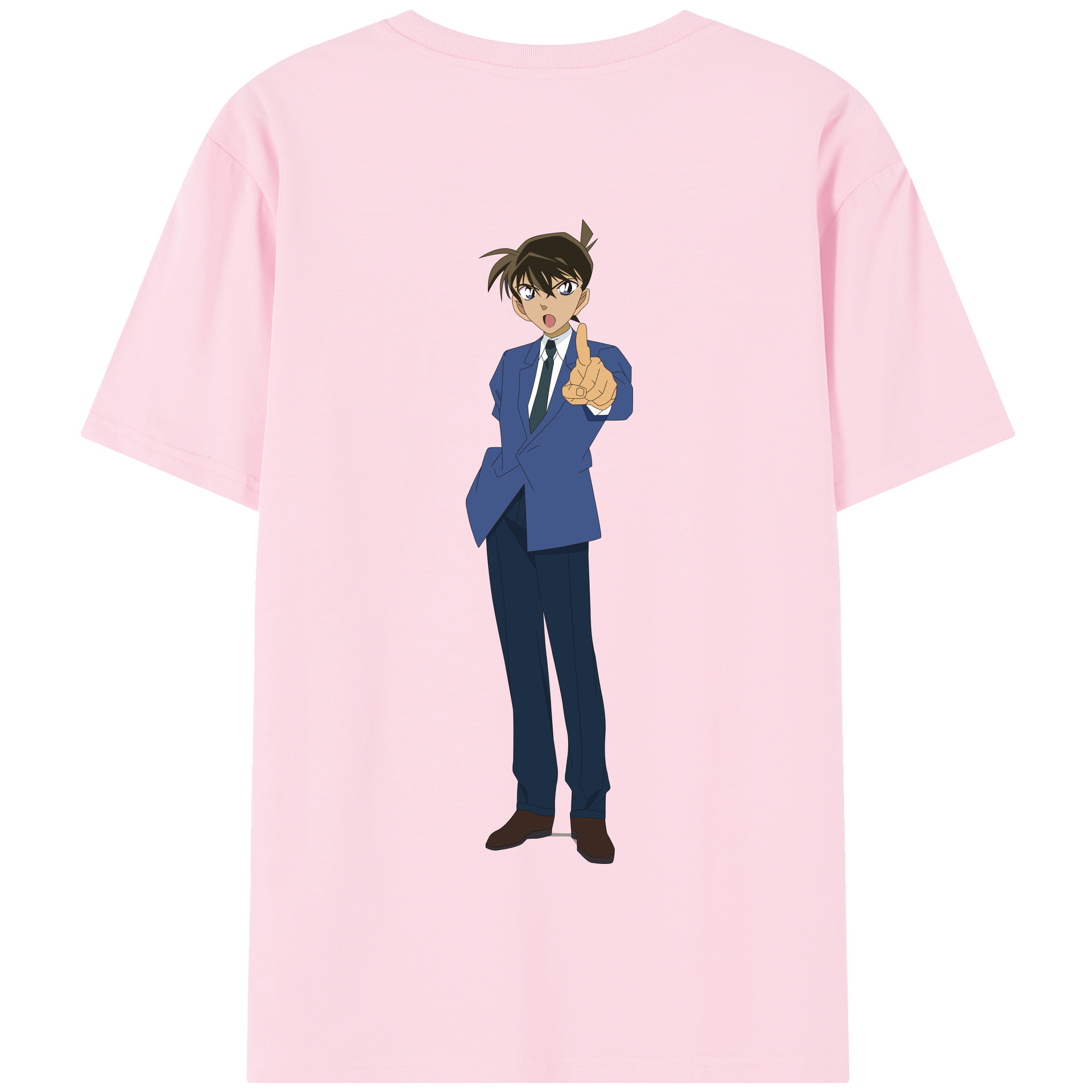 （画像用） 名探偵コナン 江戸川 コナン Detective Conan Conan Edogawa 綿100％半袖Tシャツ（背面プリント）