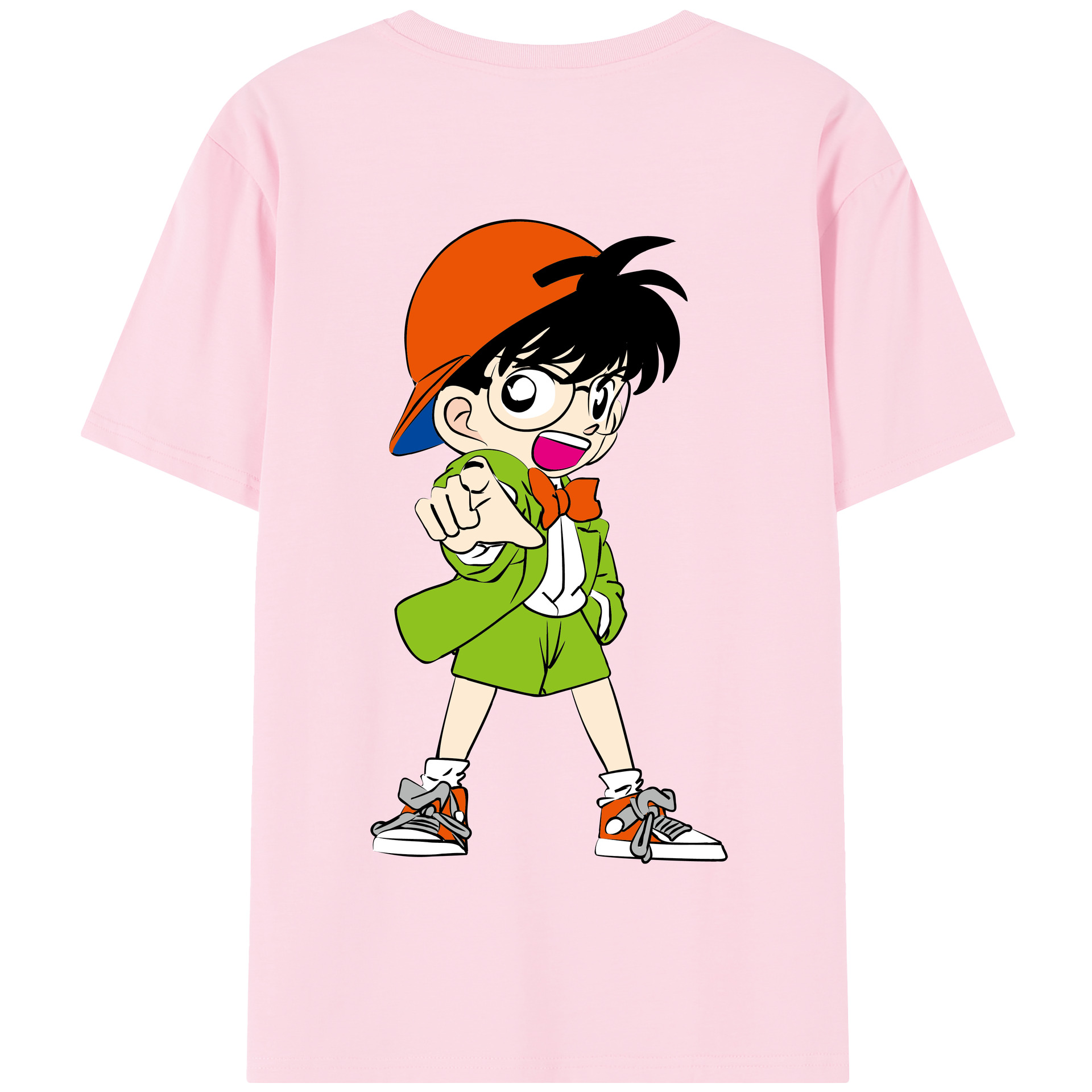 （画像用） 名探偵コナン 江戸川 コナン Detective Conan Conan Edogawa 綿100％半袖Tシャツ（背面プリント）
