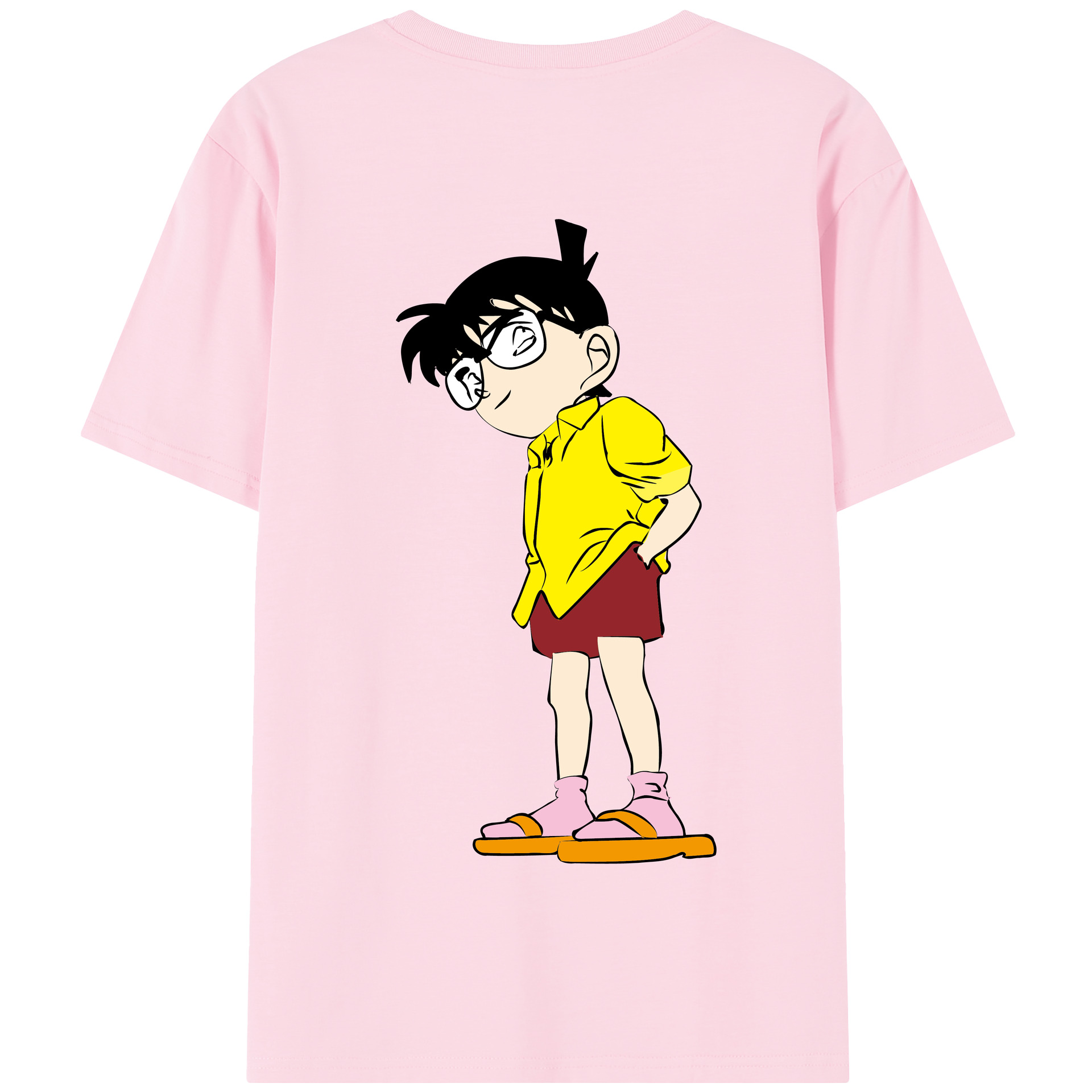 （画像用） 名探偵コナン 江戸川 コナン Detective Conan Conan Edogawa 綿100％半袖Tシャツ（背面プリント）