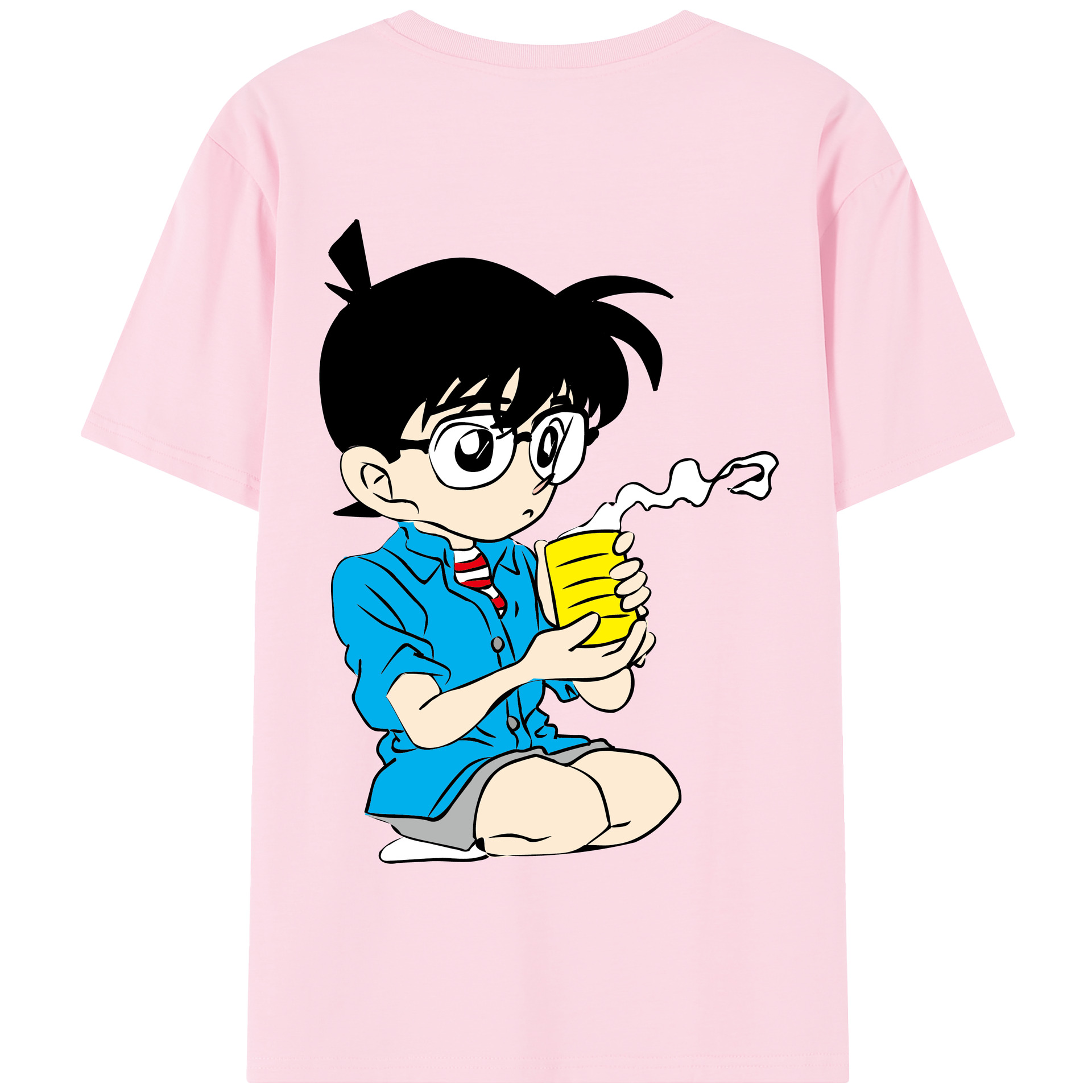 （画像用） 名探偵コナン 江戸川 コナン Detective Conan Conan Edogawa 綿100％半袖Tシャツ（背面プリント）