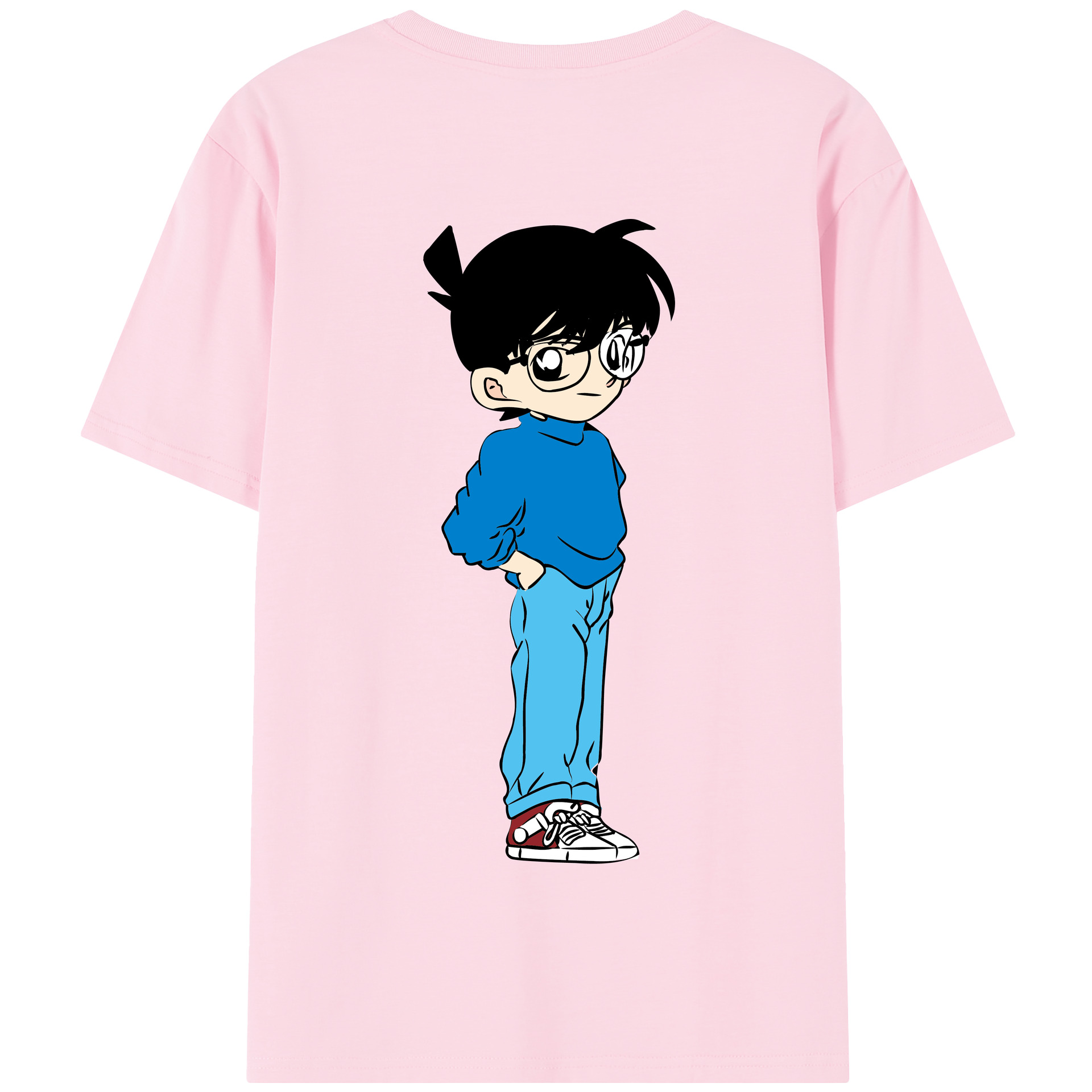 （画像用） 名探偵コナン 江戸川 コナン Detective Conan Conan Edogawa 綿100％半袖Tシャツ（背面プリント）