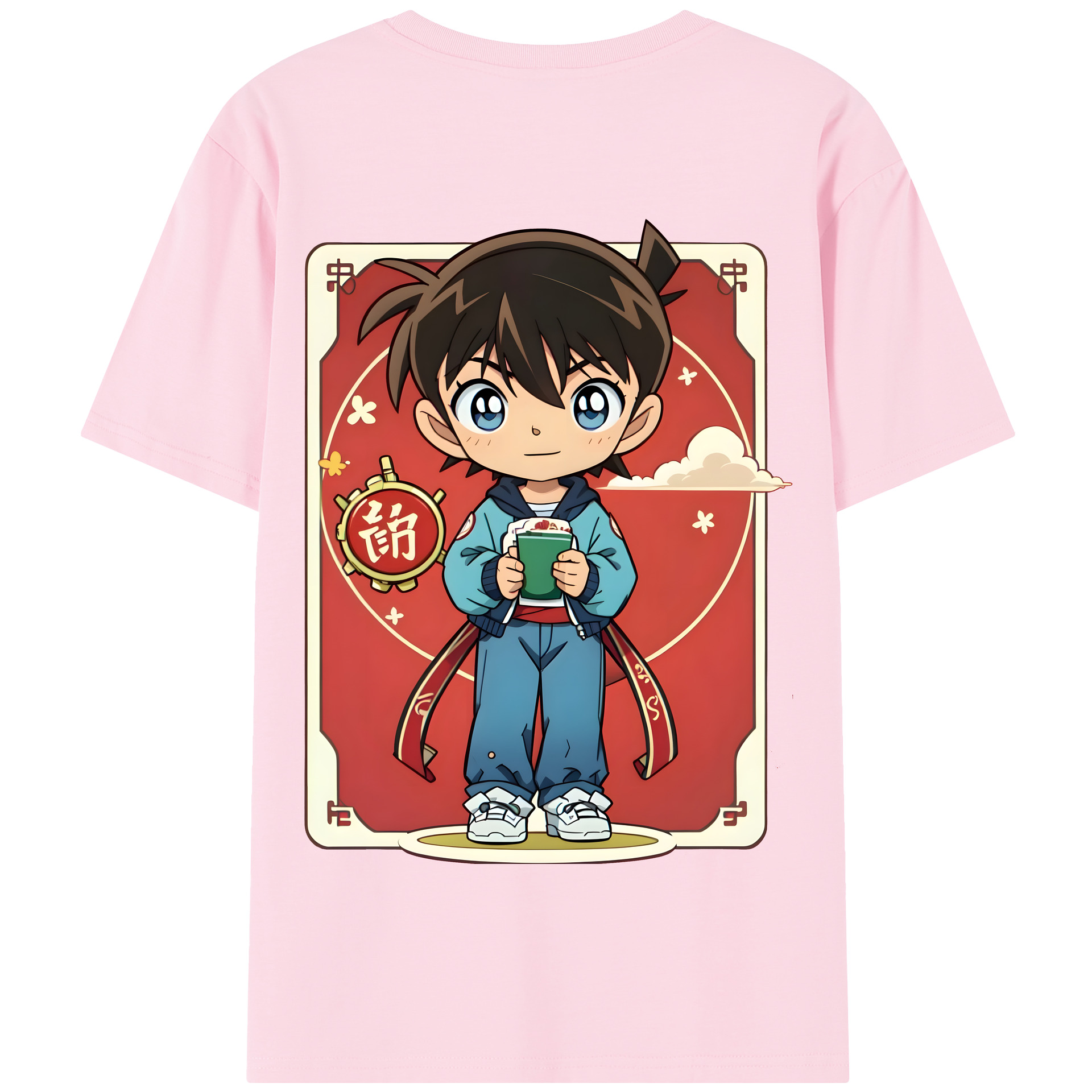 （画像用） 名探偵コナン 江戸川 コナン Detective Conan Conan Edogawa 綿100％半袖Tシャツ（背面プリント）