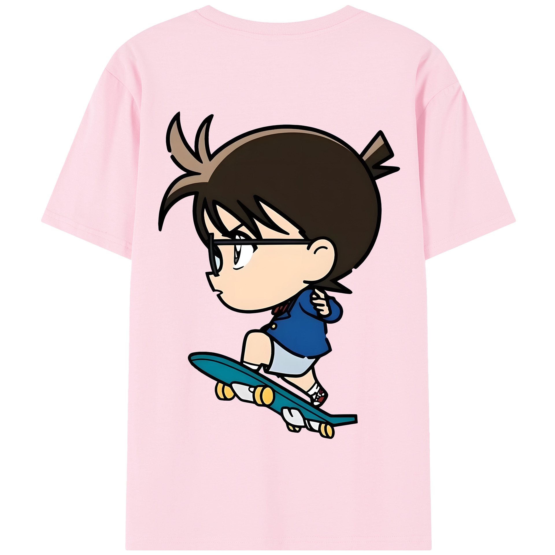 （画像用） 名探偵コナン 江戸川 コナン Detective Conan Conan Edogawa 綿100％半袖Tシャツ（背面プリント）