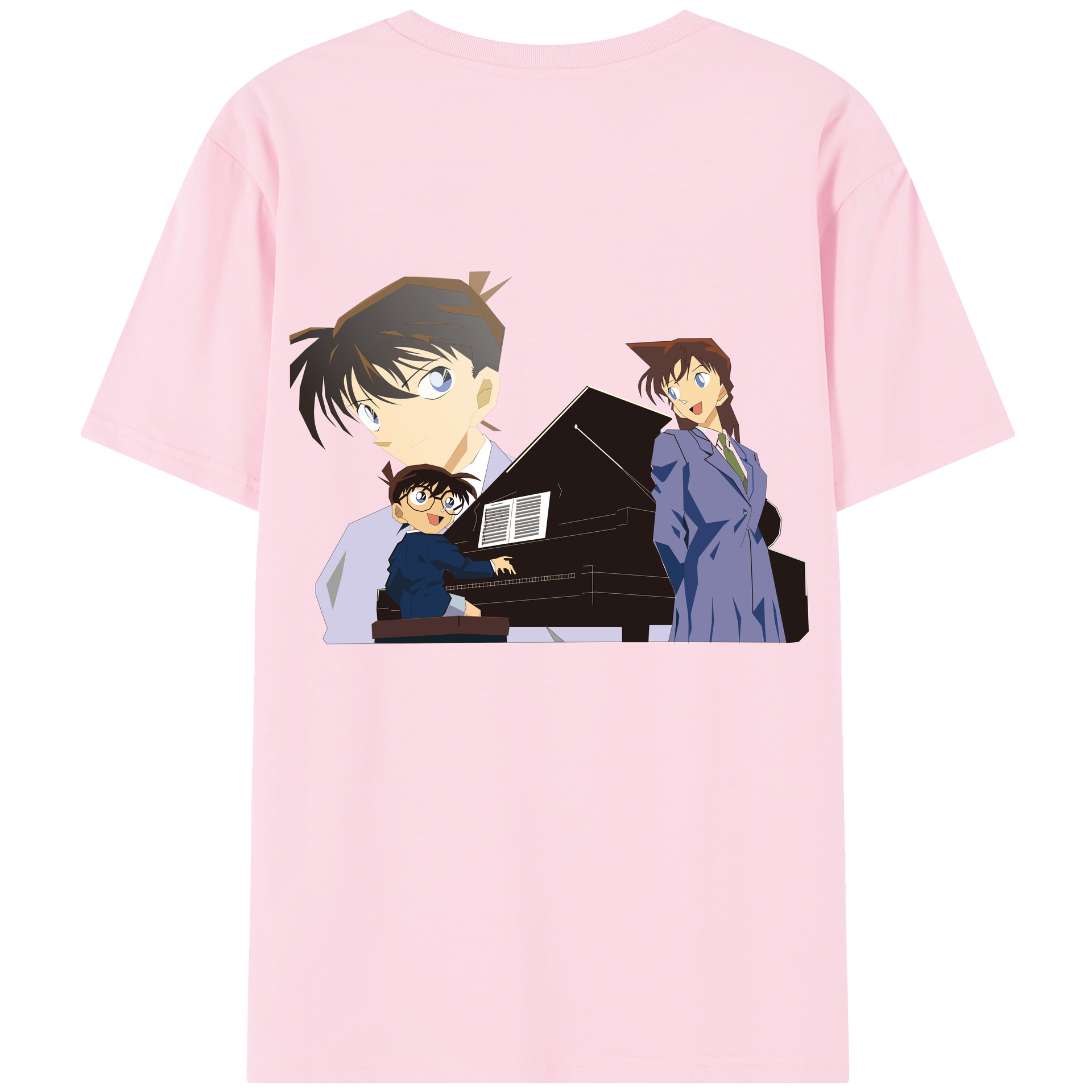 （画像用） 名探偵コナン 毛利 蘭 もうり らん、モーリ ラン Detective Conan Rachel Moore 綿100％半袖Tシャツ（背面プリント）