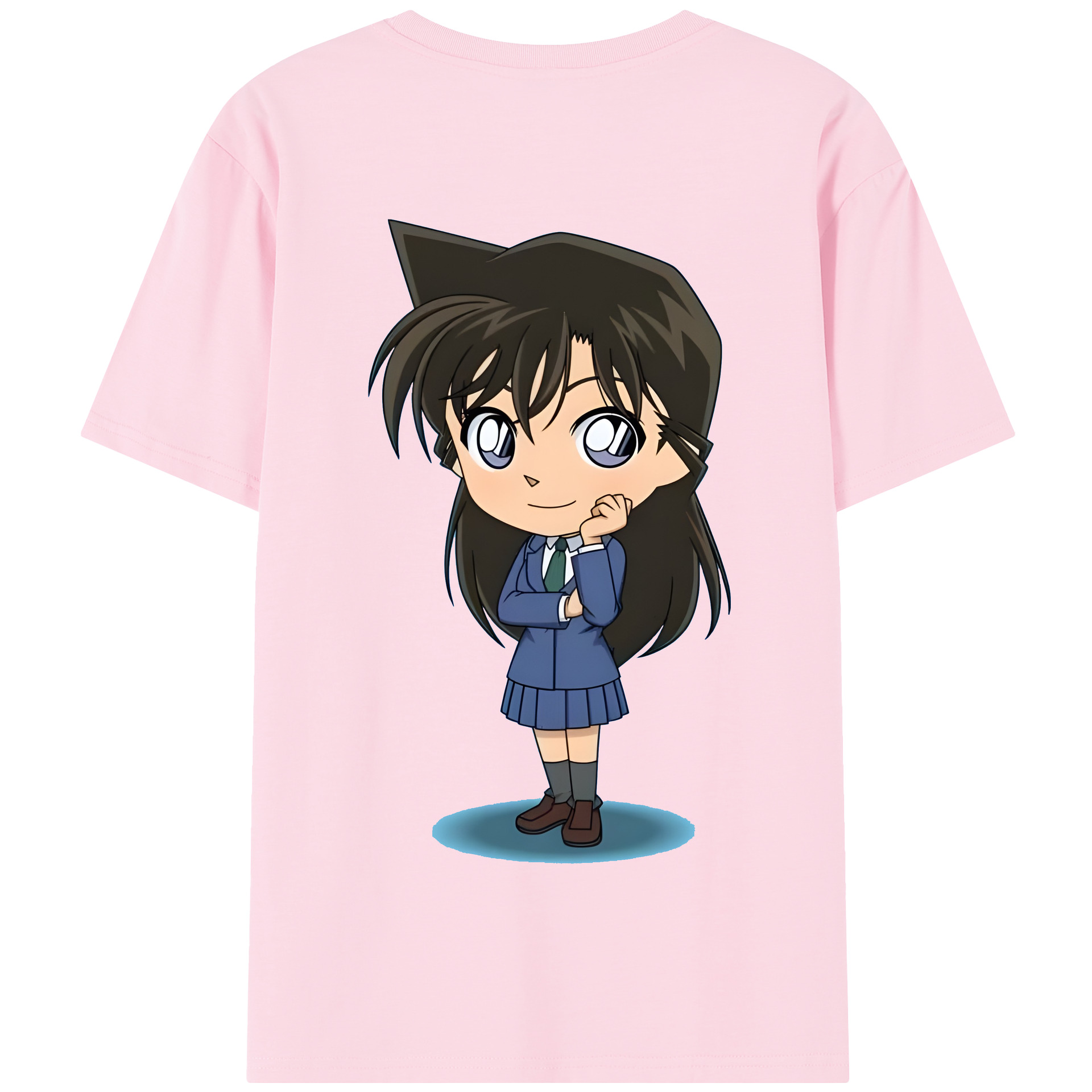 （画像用） 名探偵コナン 毛利 蘭 もうり らん、モーリ ラン Detective Conan Rachel Moore 綿100％半袖Tシャツ（背面プリント）