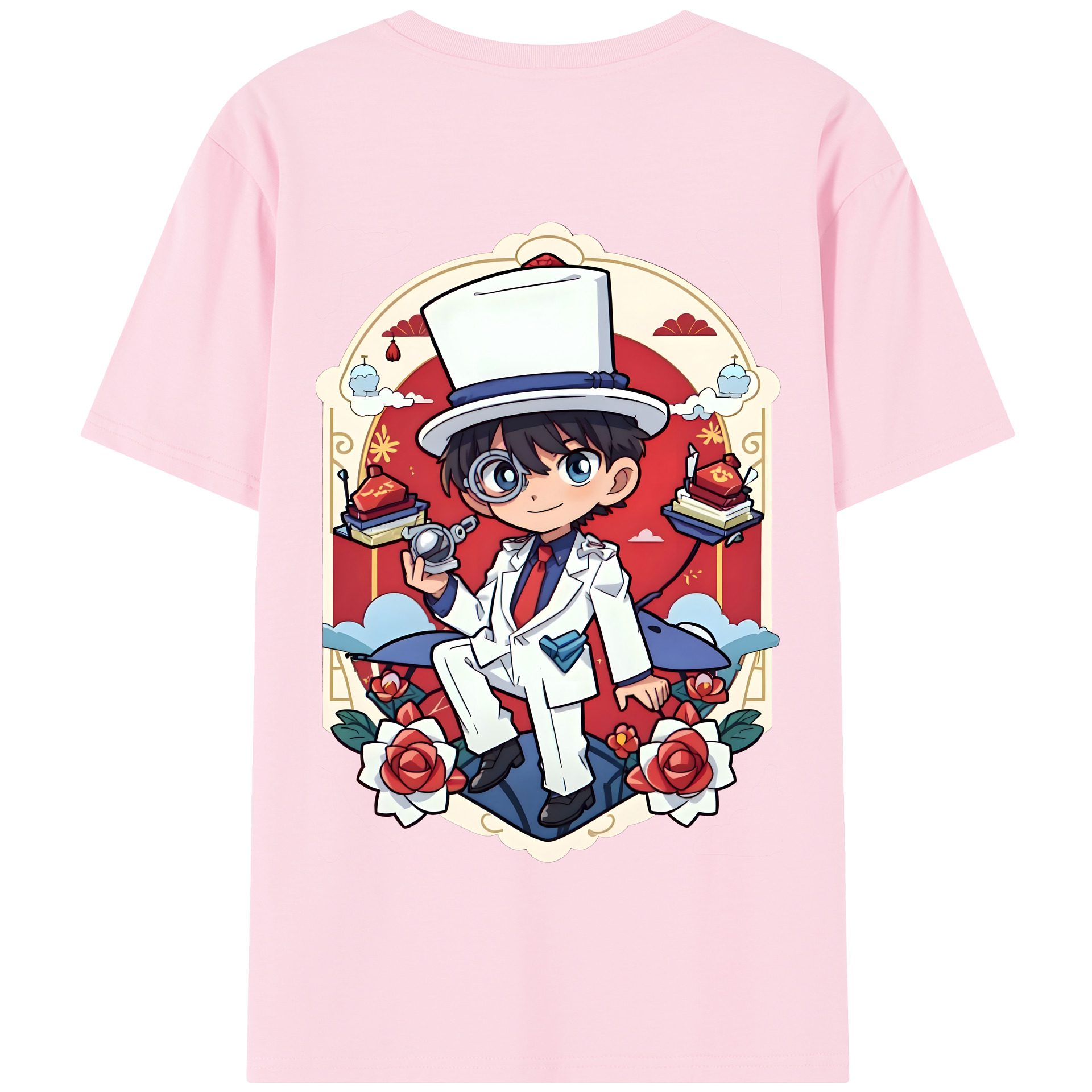 （画像用） 名探偵コナン くろば かいと Detective Conan Kuroba Kaito 綿100％半袖Tシャツ（背面プリント）