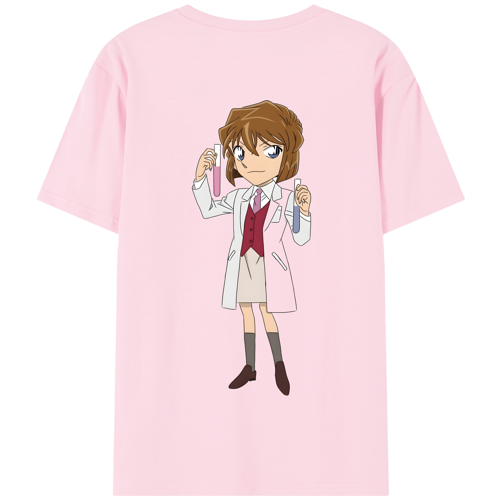 （画像用） 名探偵コナン 灰原 哀 はいばら あい Detective Conan Anita Hailey、Vi Graythorn Haibara Ai 綿100％半袖Tシャツ（背面プリント）