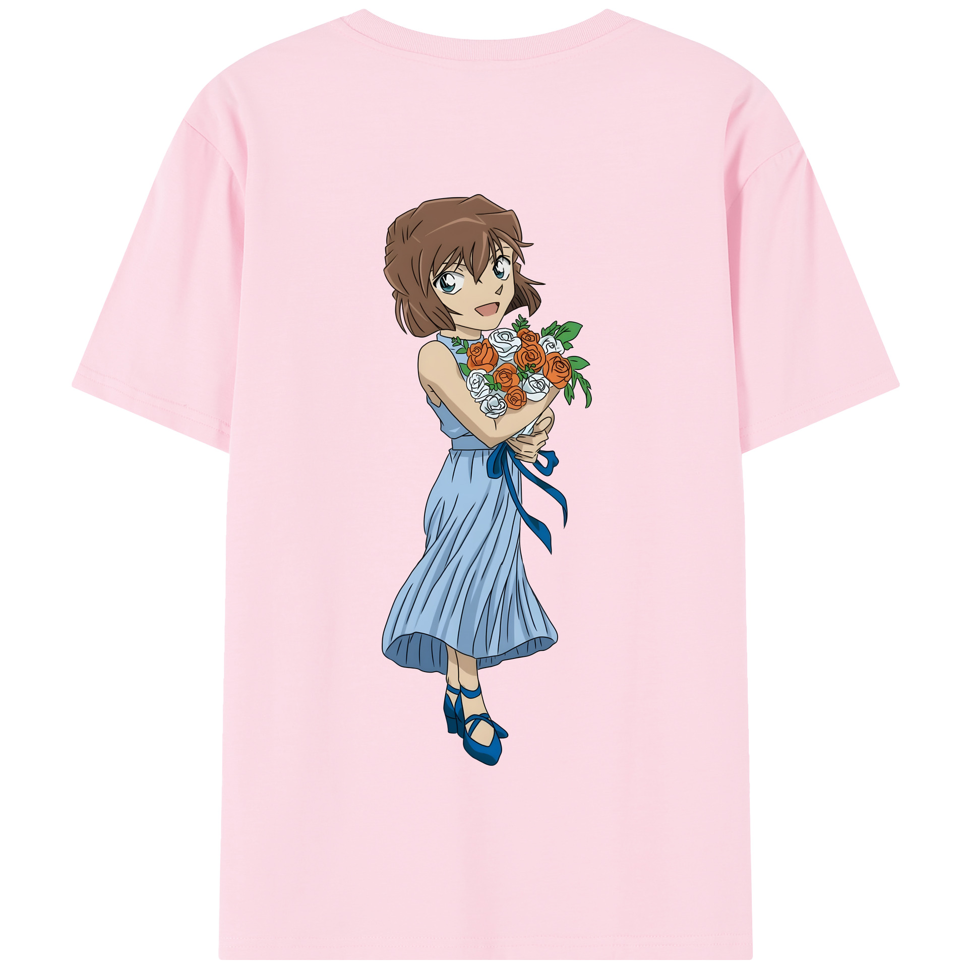 （画像用） 名探偵コナン 灰原 哀 はいばら あい Detective Conan Anita Hailey、Vi Graythorn Haibara Ai 綿100％半袖Tシャツ（背面プリント）