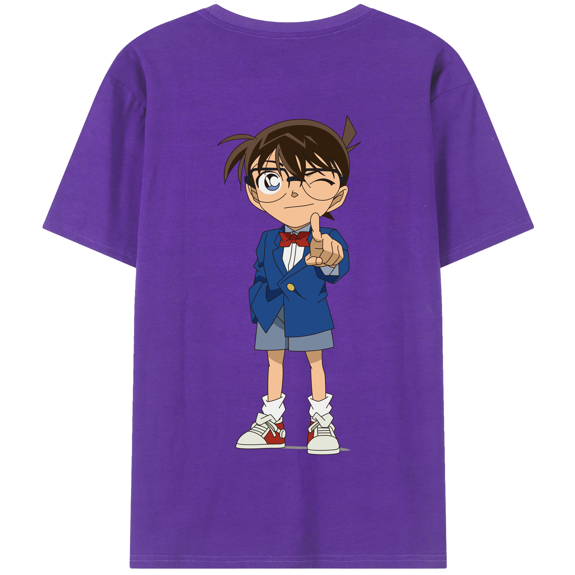 （画像用） 名探偵コナン 江戸川 コナン Detective Conan Conan Edogawa 綿100％半袖Tシャツ（背面プリント）