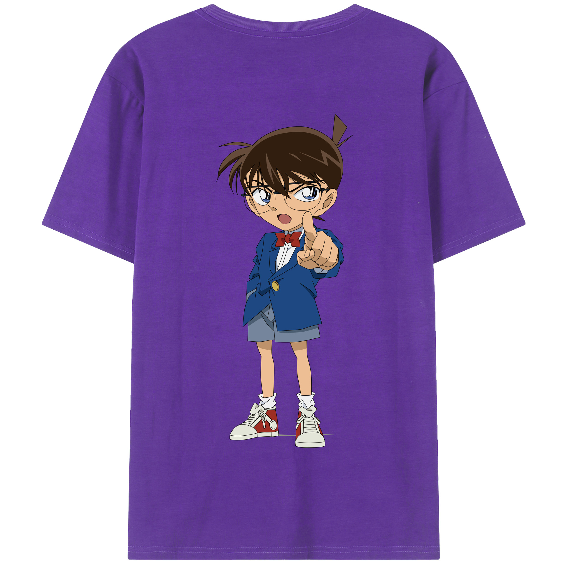 （画像用） 名探偵コナン 江戸川 コナン Detective Conan Conan Edogawa 綿100％半袖Tシャツ（背面プリント）