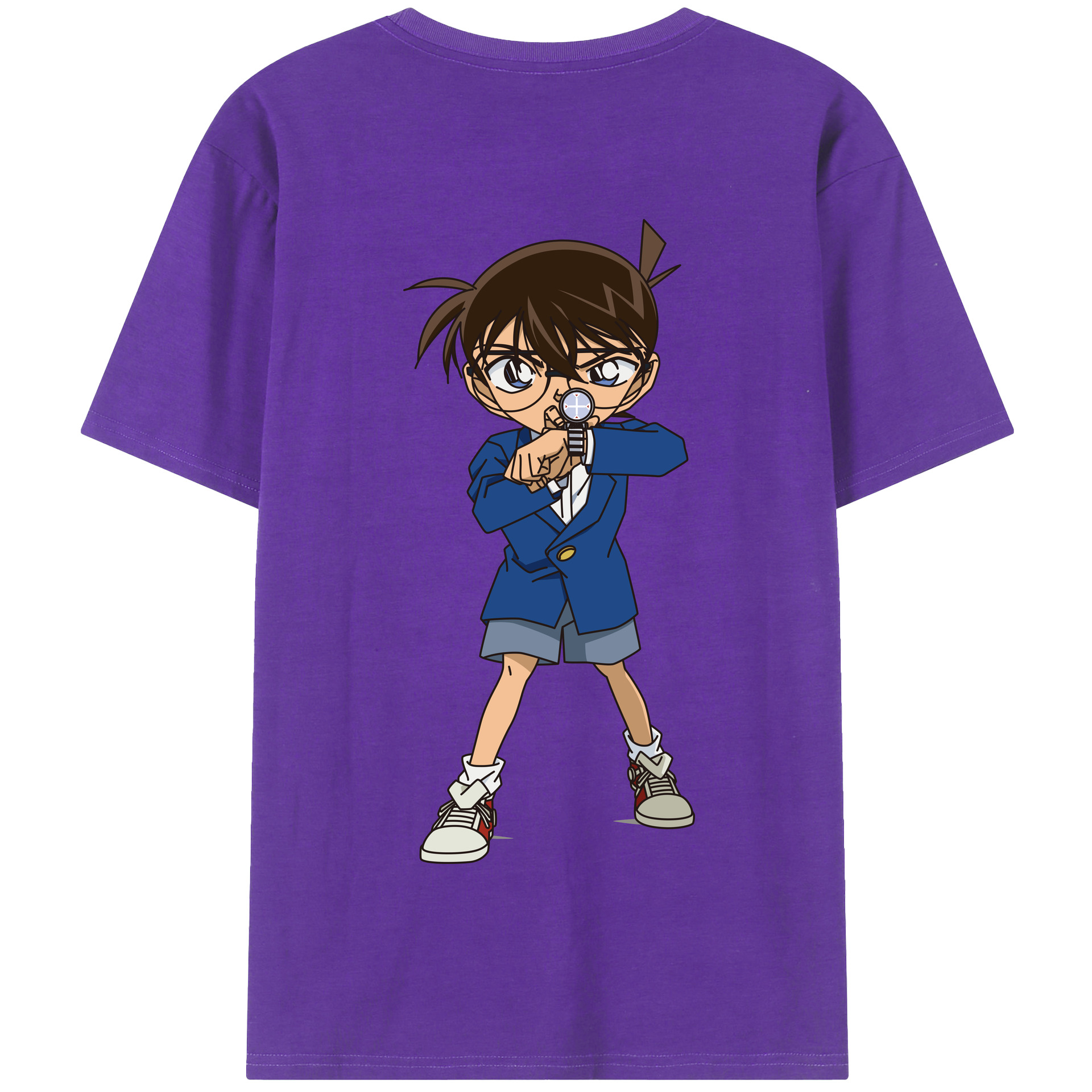 （画像用） 名探偵コナン 江戸川 コナン Detective Conan Conan Edogawa 綿100％半袖Tシャツ（背面プリント）