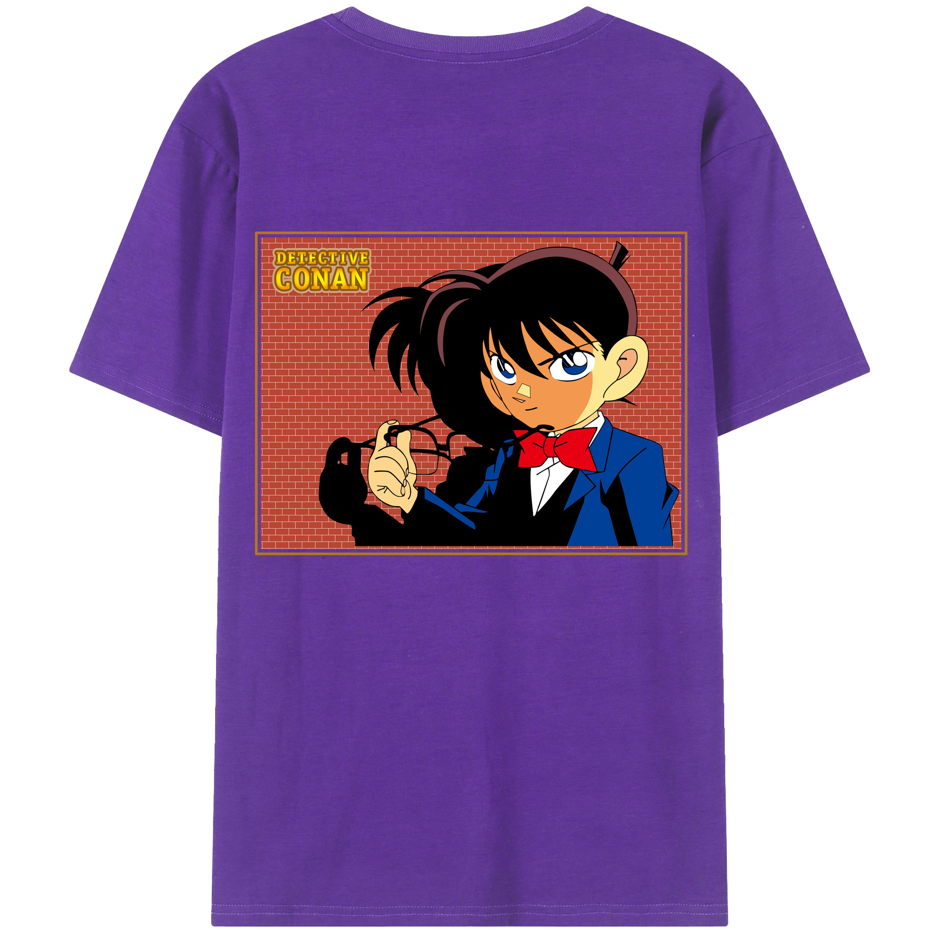 （画像用） 名探偵コナン 江戸川 コナン Detective Conan Conan Edogawa 綿100％半袖Tシャツ（背面プリント）