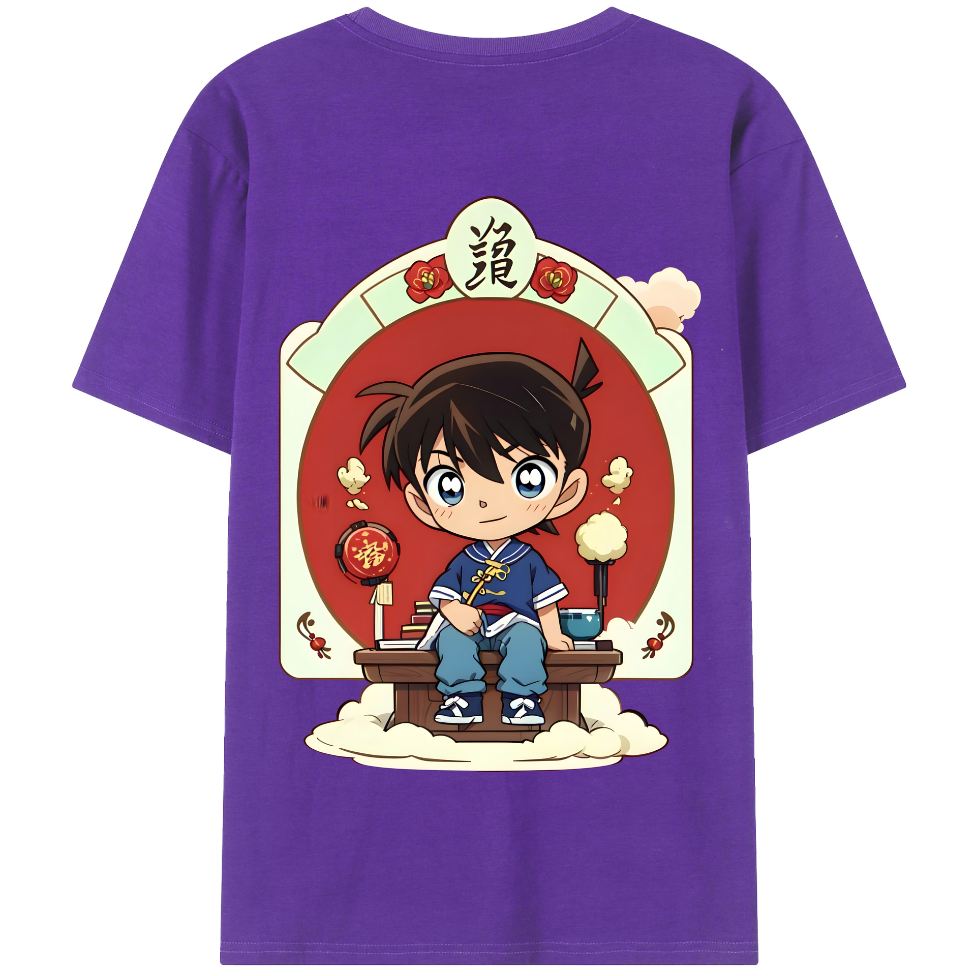（画像用） 名探偵コナン 江戸川 コナン Detective Conan Conan Edogawa 綿100％半袖Tシャツ（背面プリント）