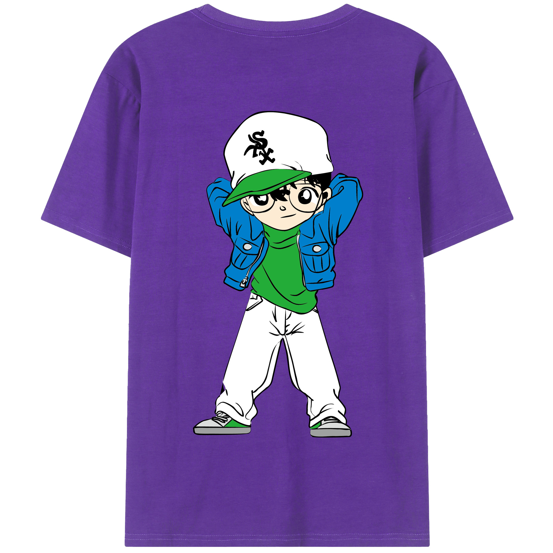 （画像用） 名探偵コナン 江戸川 コナン Detective Conan Conan Edogawa 綿100％半袖Tシャツ（背面プリント）