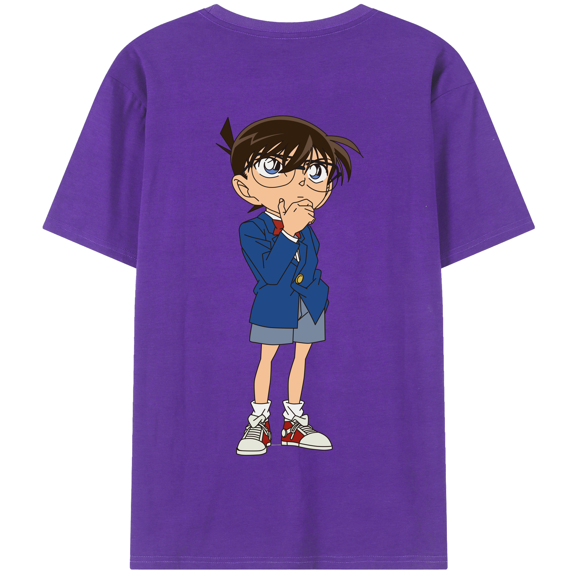 （画像用） 名探偵コナン 江戸川 コナン Detective Conan Conan Edogawa 綿100％半袖Tシャツ（背面プリント）