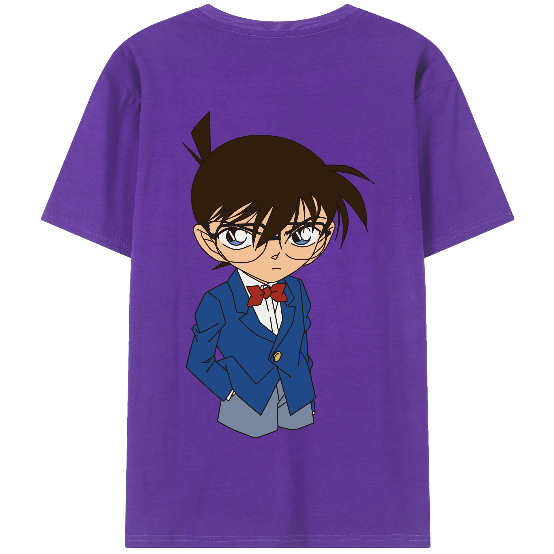 （画像用） 名探偵コナン 江戸川 コナン Detective Conan Conan Edogawa 綿100％半袖Tシャツ（背面プリント）