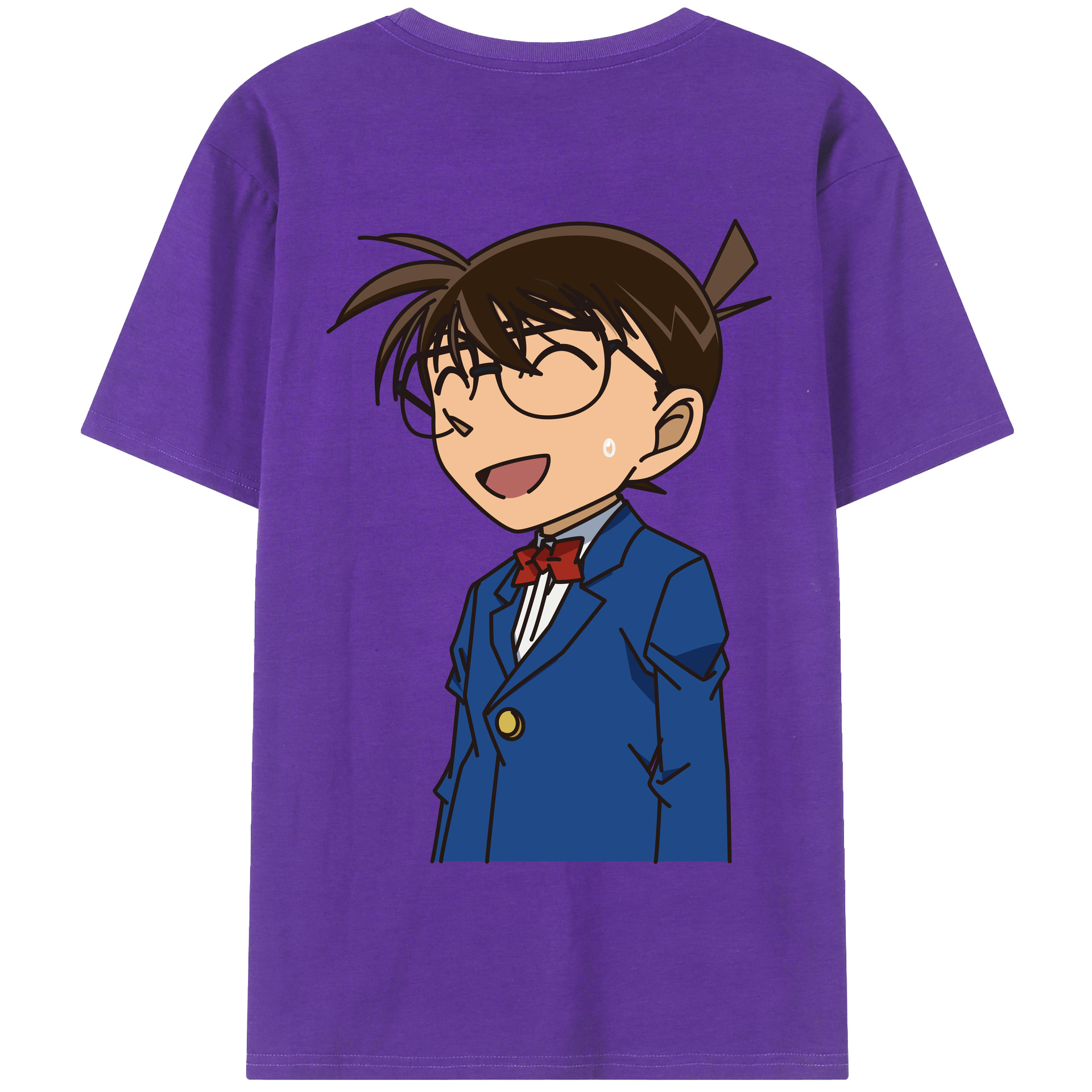 （画像用） 名探偵コナン 江戸川 コナン Detective Conan Conan Edogawa 綿100％半袖Tシャツ（背面プリント）