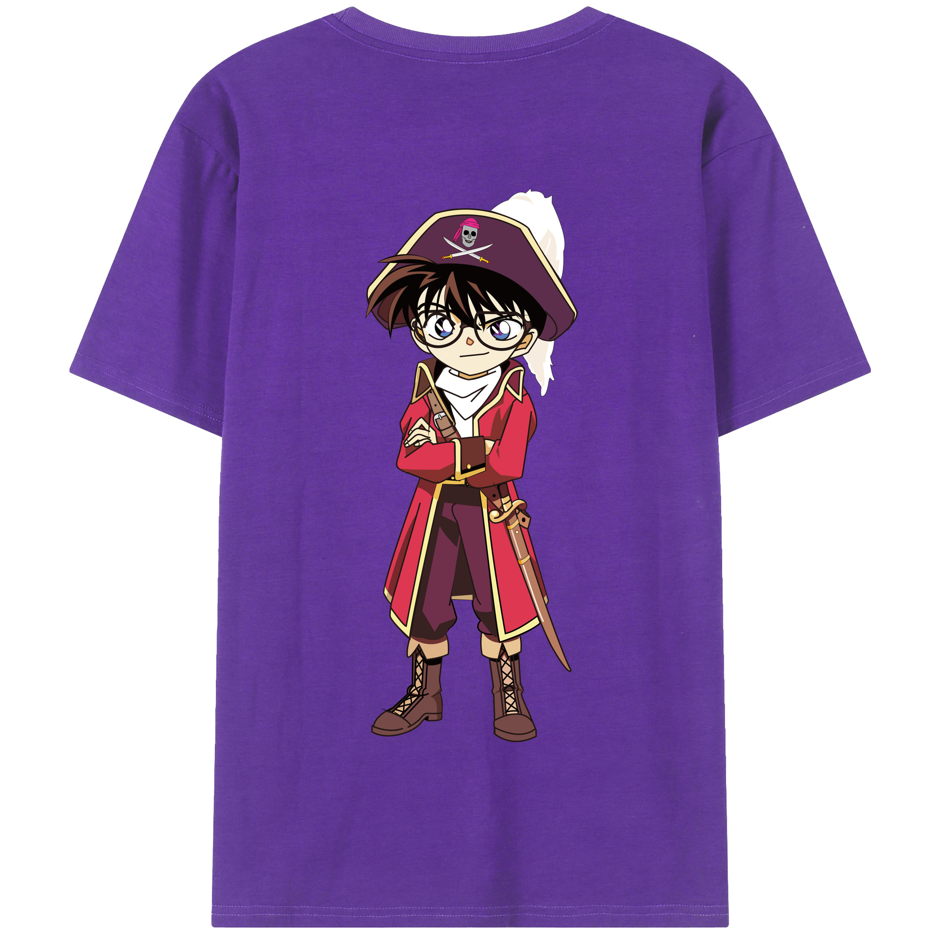 （画像用） 名探偵コナン 江戸川 コナン Detective Conan Conan Edogawa 綿100％半袖Tシャツ（背面プリント）