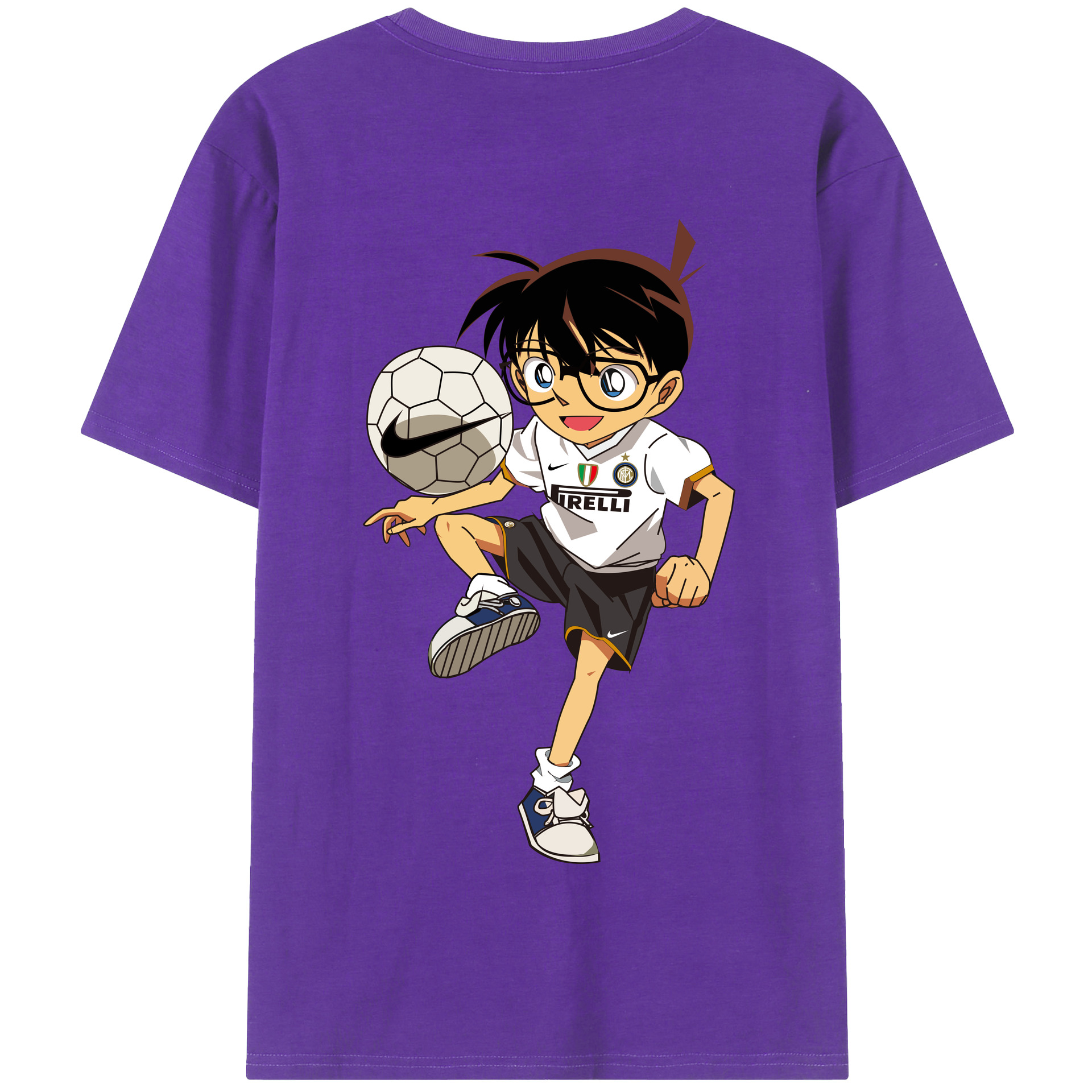 （画像用） 名探偵コナン 江戸川 コナン Detective Conan Conan Edogawa 綿100％半袖Tシャツ（背面プリント）