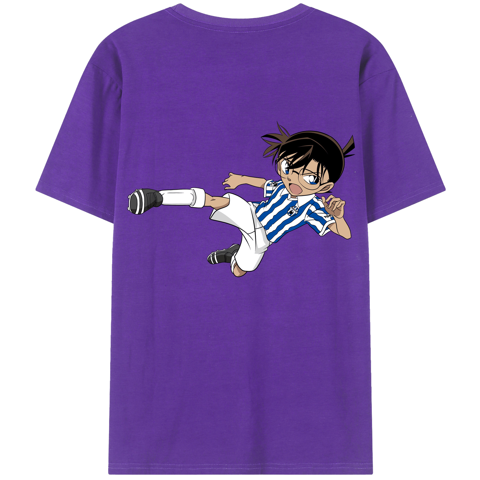 （画像用） 名探偵コナン 江戸川 コナン Detective Conan Conan Edogawa 綿100％半袖Tシャツ（背面プリント）