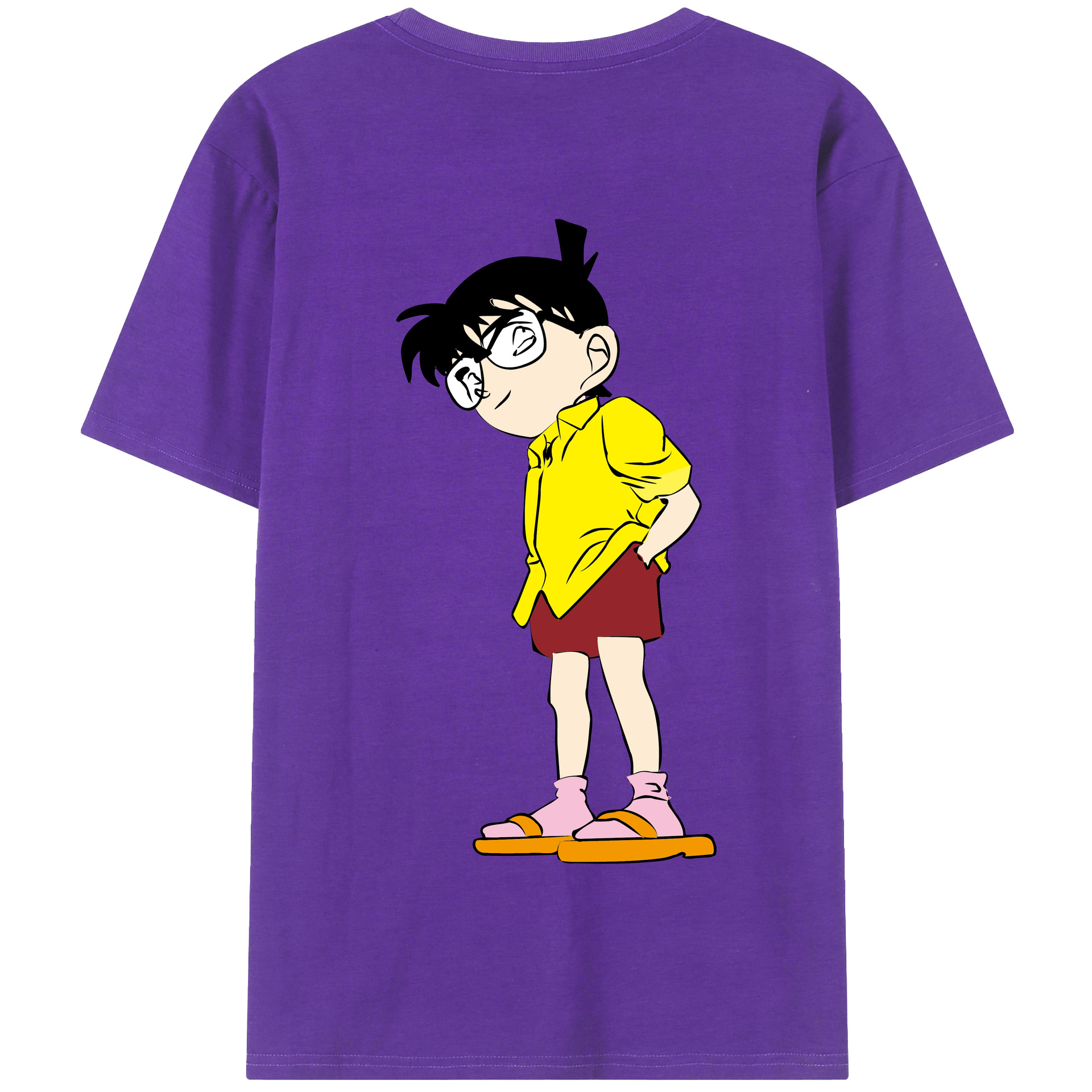 （画像用） 名探偵コナン 江戸川 コナン Detective Conan Conan Edogawa 綿100％半袖Tシャツ（背面プリント）