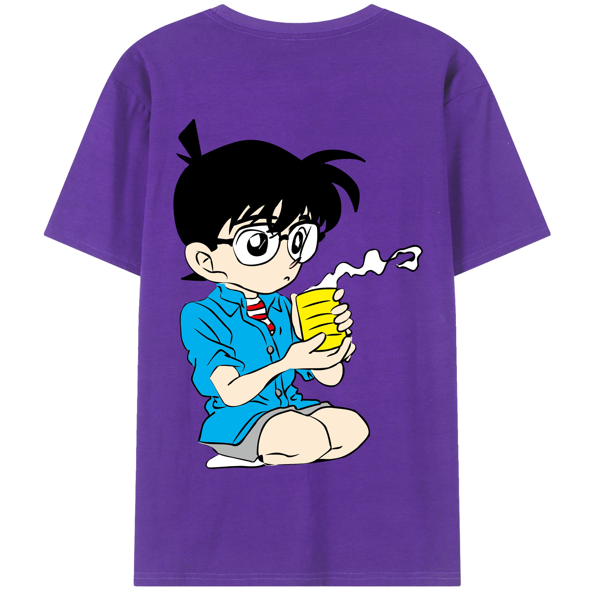 （画像用） 名探偵コナン 江戸川 コナン Detective Conan Conan Edogawa 綿100％半袖Tシャツ（背面プリント）