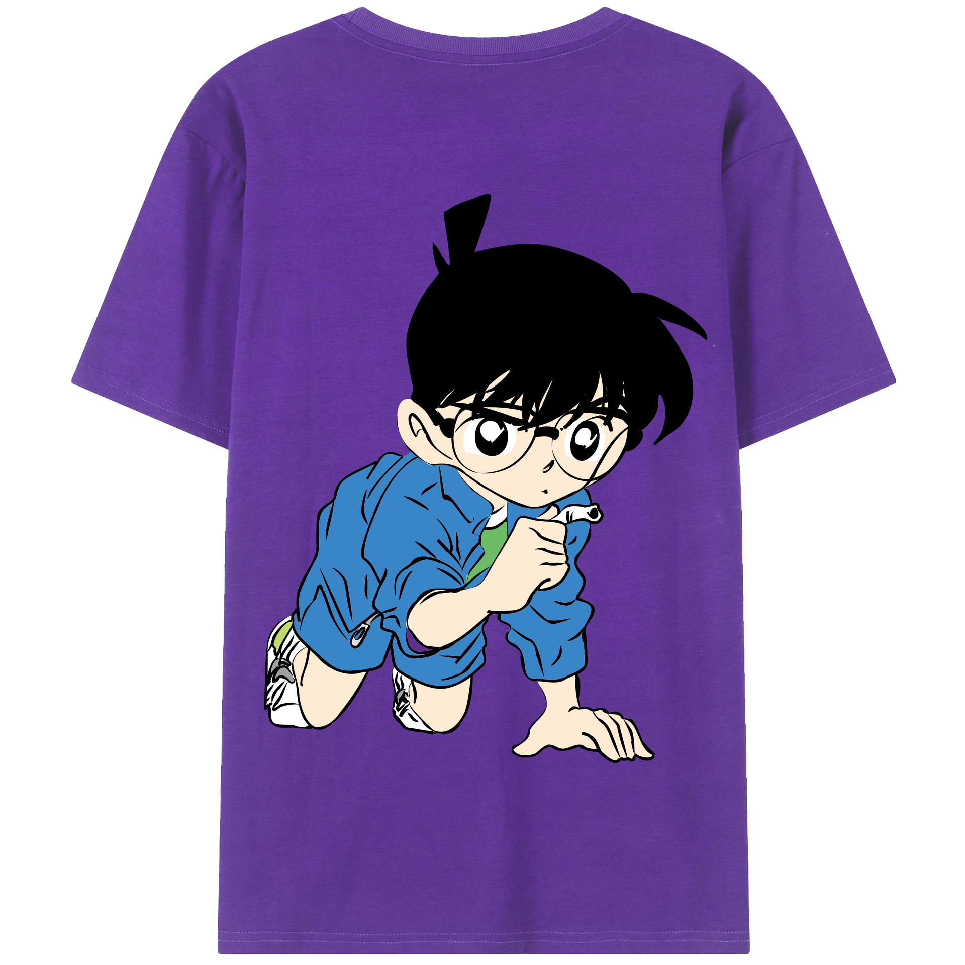 （画像用） 名探偵コナン 江戸川 コナン Detective Conan Conan Edogawa 綿100％半袖Tシャツ（背面プリント）