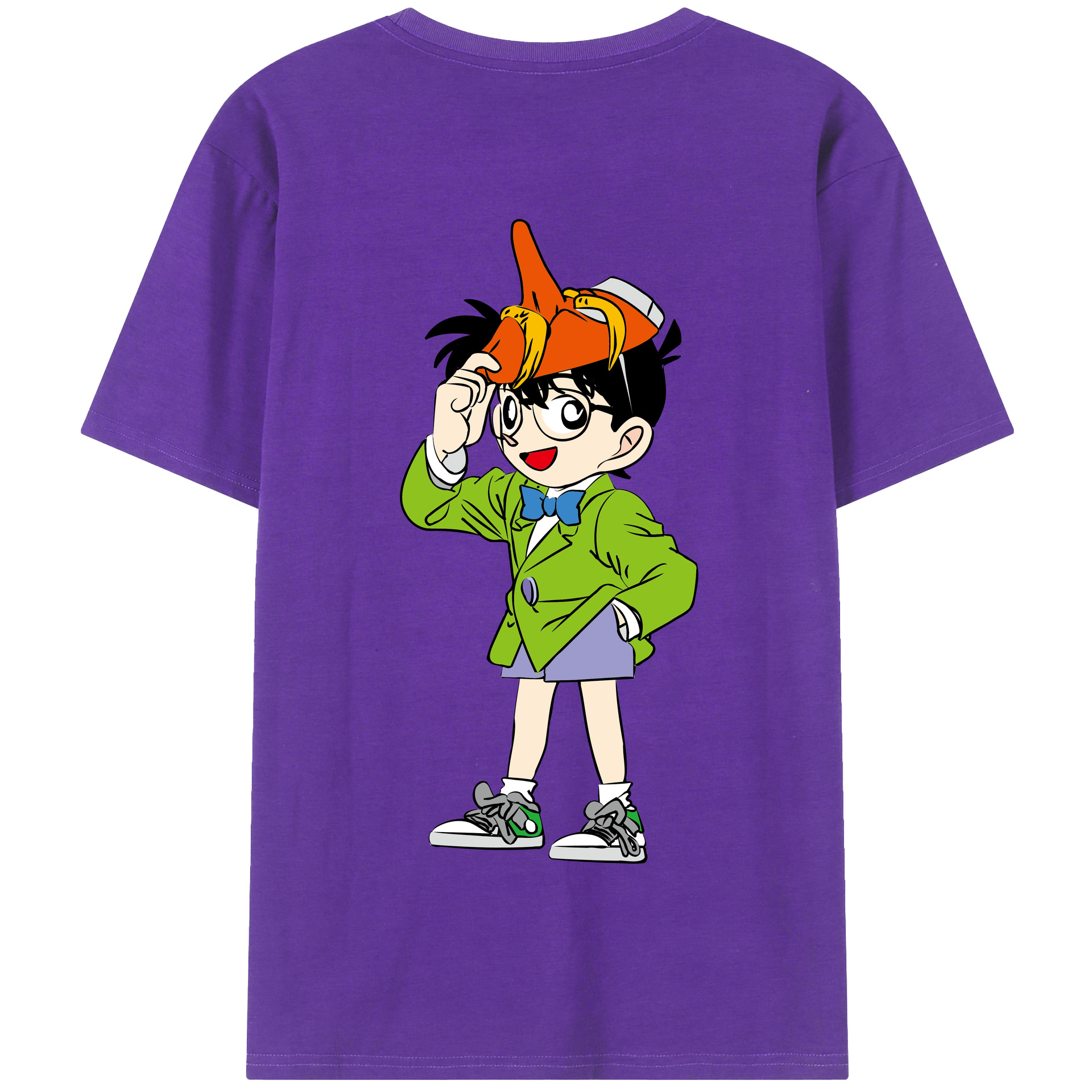 （画像用） 名探偵コナン 江戸川 コナン Detective Conan Conan Edogawa 綿100％半袖Tシャツ（背面プリント）
