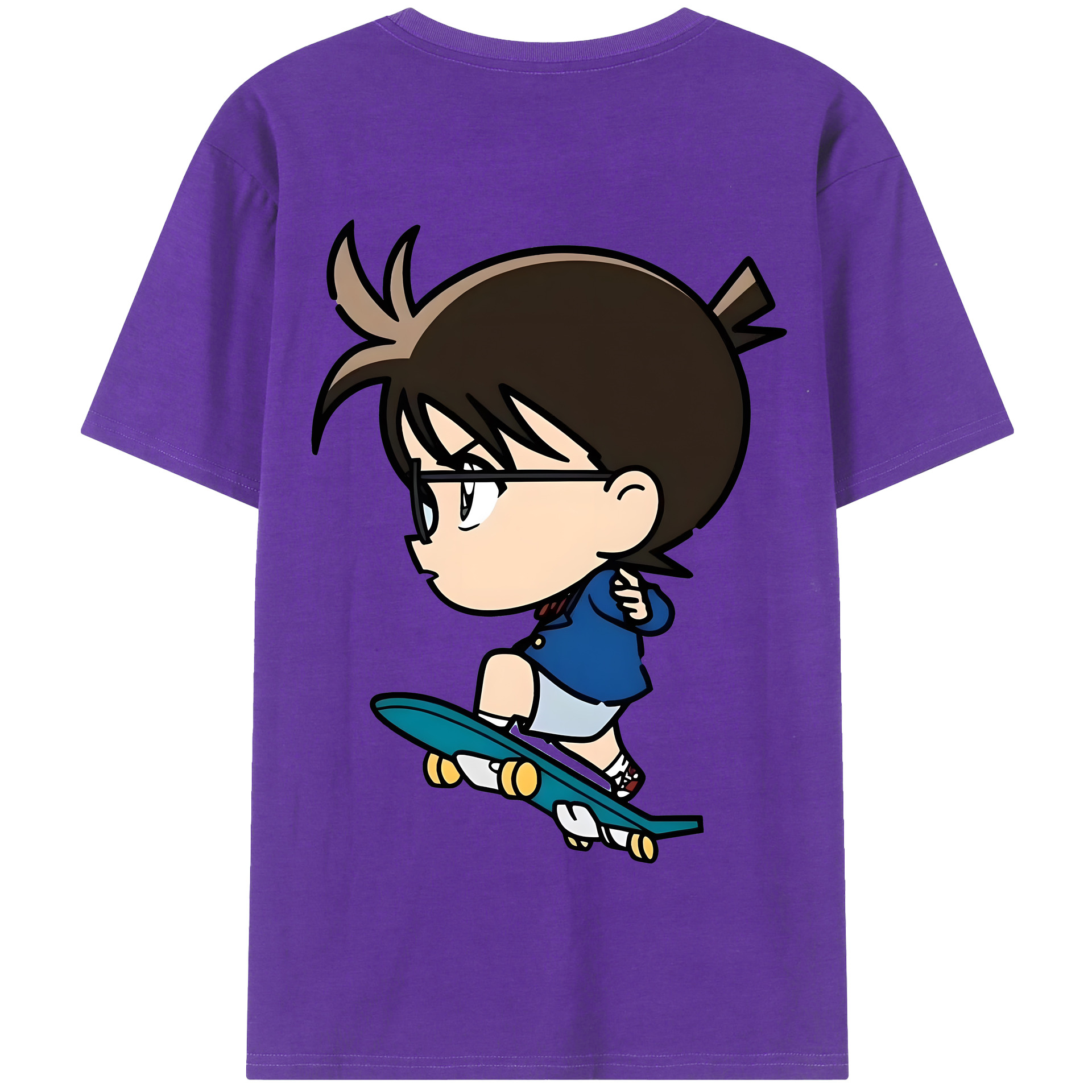 （画像用） 名探偵コナン 江戸川 コナン Detective Conan Conan Edogawa 綿100％半袖Tシャツ（背面プリント）