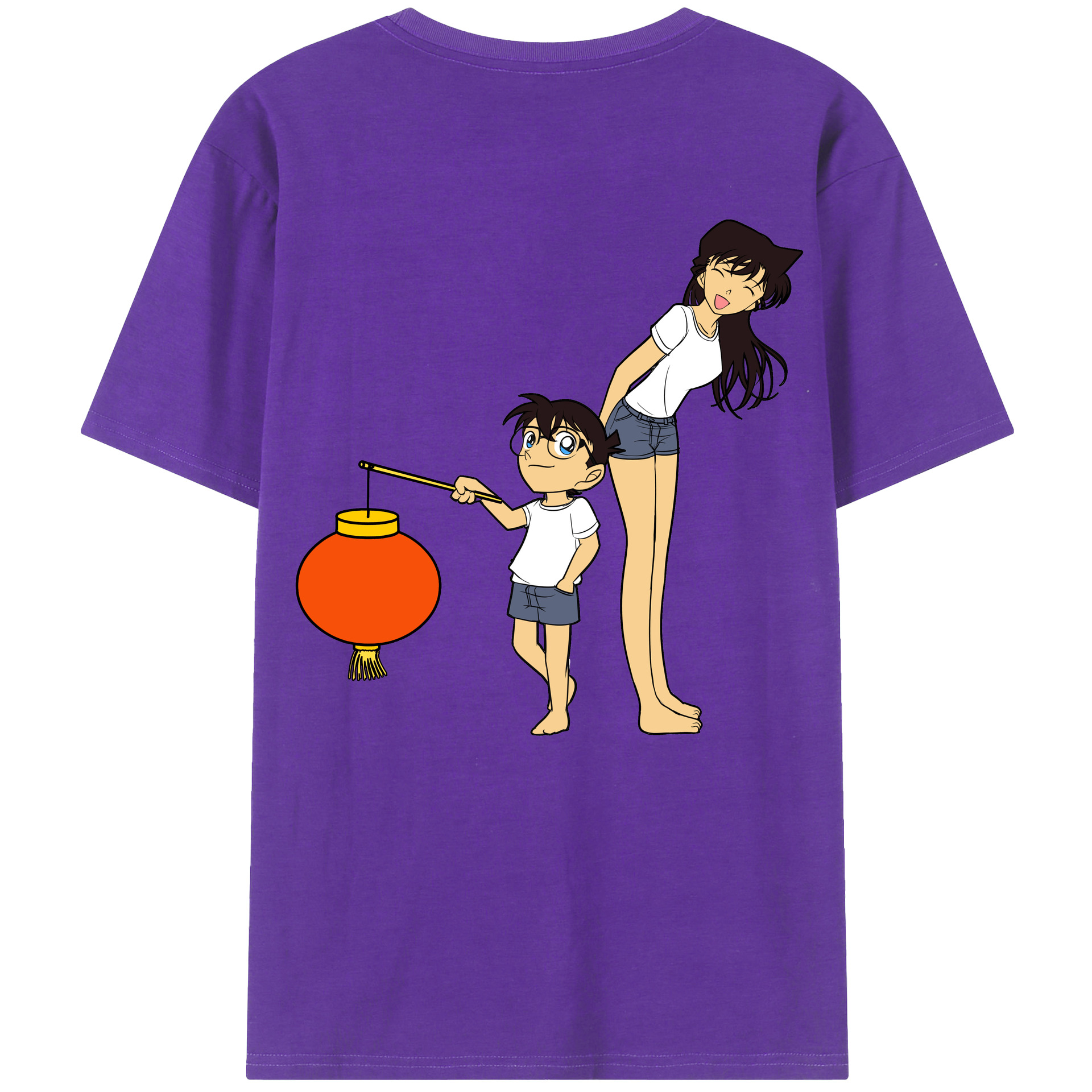 （画像用） 名探偵コナン 毛利 蘭 もうり らん、モーリ ラン Detective Conan Rachel Moore 綿100％半袖Tシャツ（背面プリント）