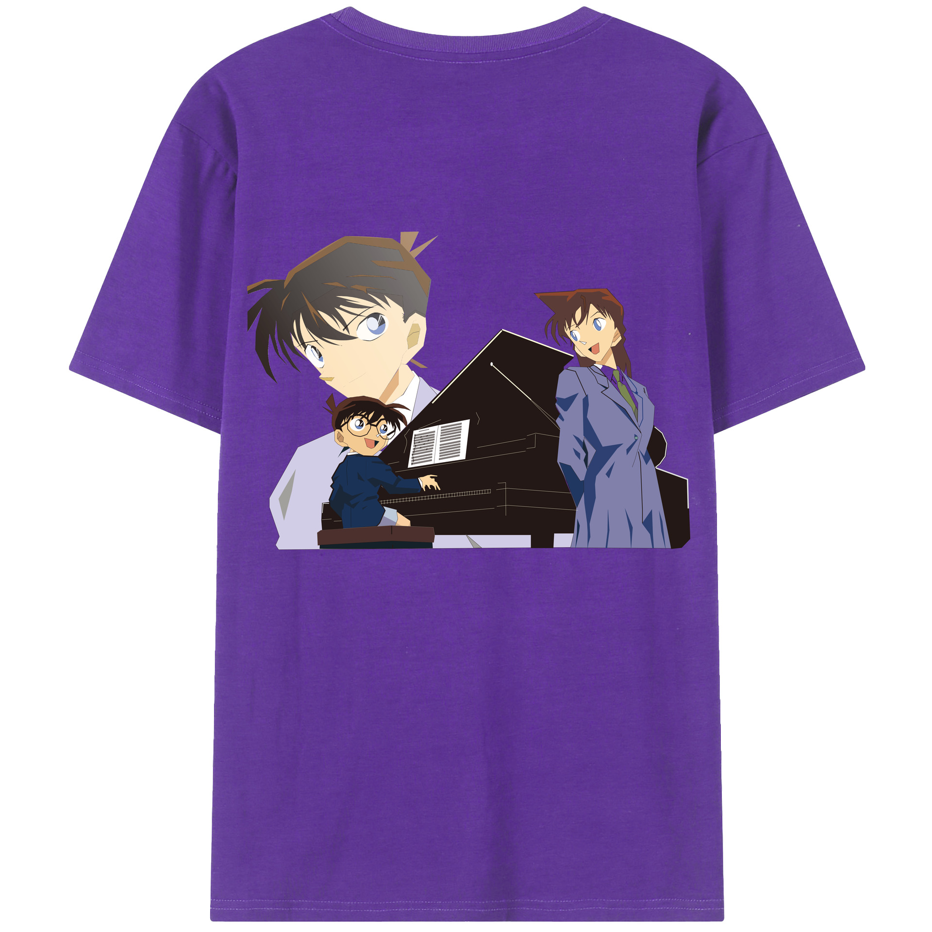 （画像用） 名探偵コナン 毛利 蘭 もうり らん、モーリ ラン Detective Conan Rachel Moore 綿100％半袖Tシャツ（背面プリント）