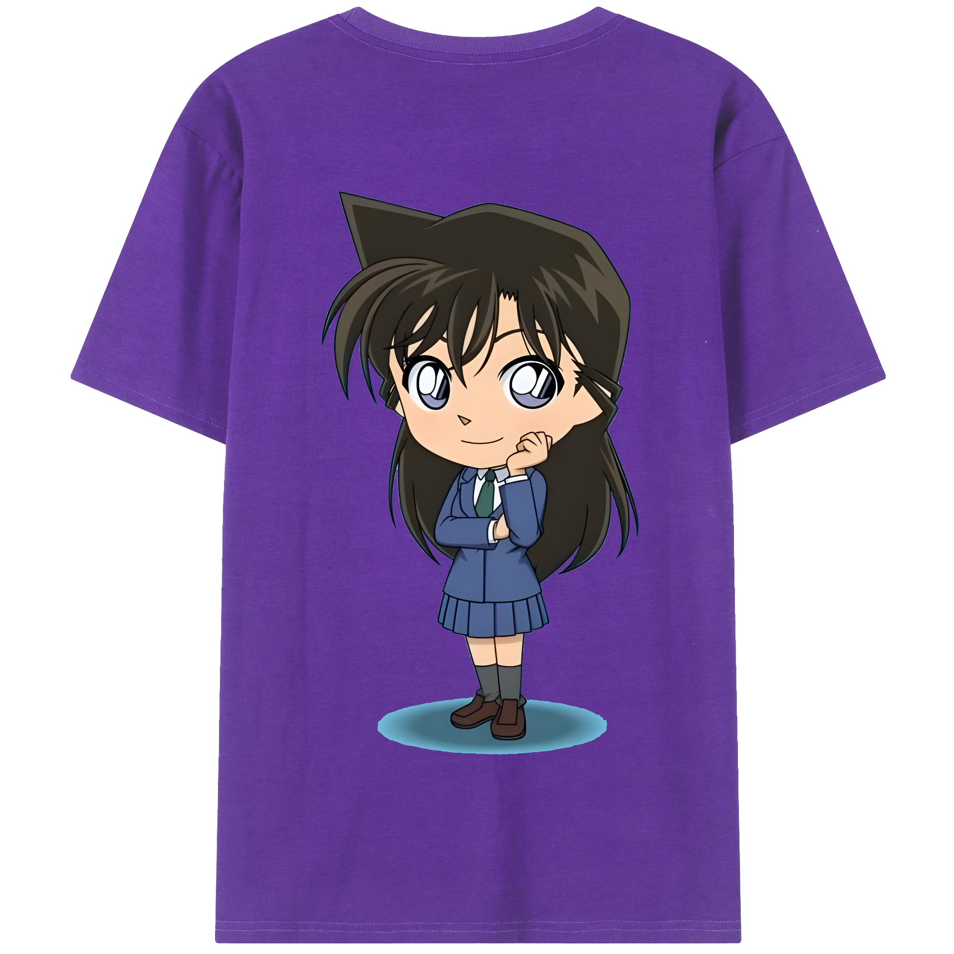 （画像用） 名探偵コナン 毛利 蘭 もうり らん、モーリ ラン Detective Conan Rachel Moore 綿100％半袖Tシャツ（背面プリント）