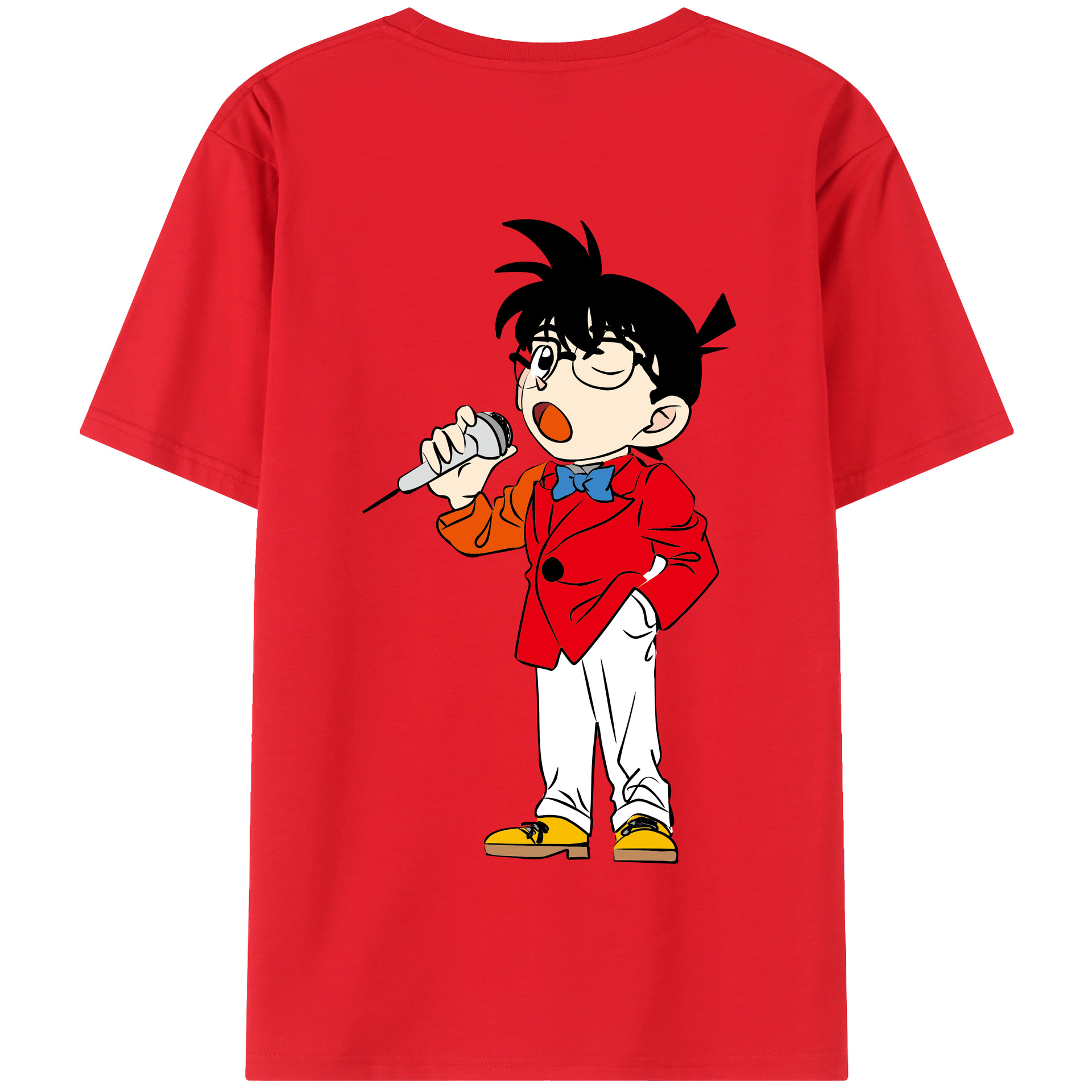 （画像用） 名探偵コナン 江戸川 コナン Detective Conan Conan Edogawa 綿100％半袖Tシャツ（背面プリント）