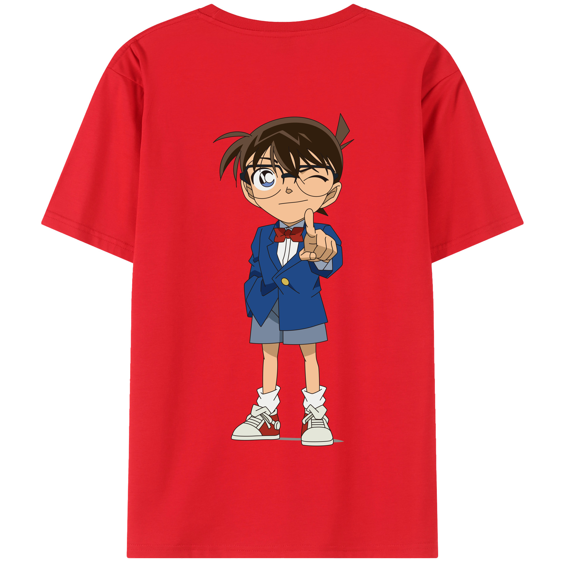 （画像用） 名探偵コナン 江戸川 コナン Detective Conan Conan Edogawa 綿100％半袖Tシャツ（背面プリント）
