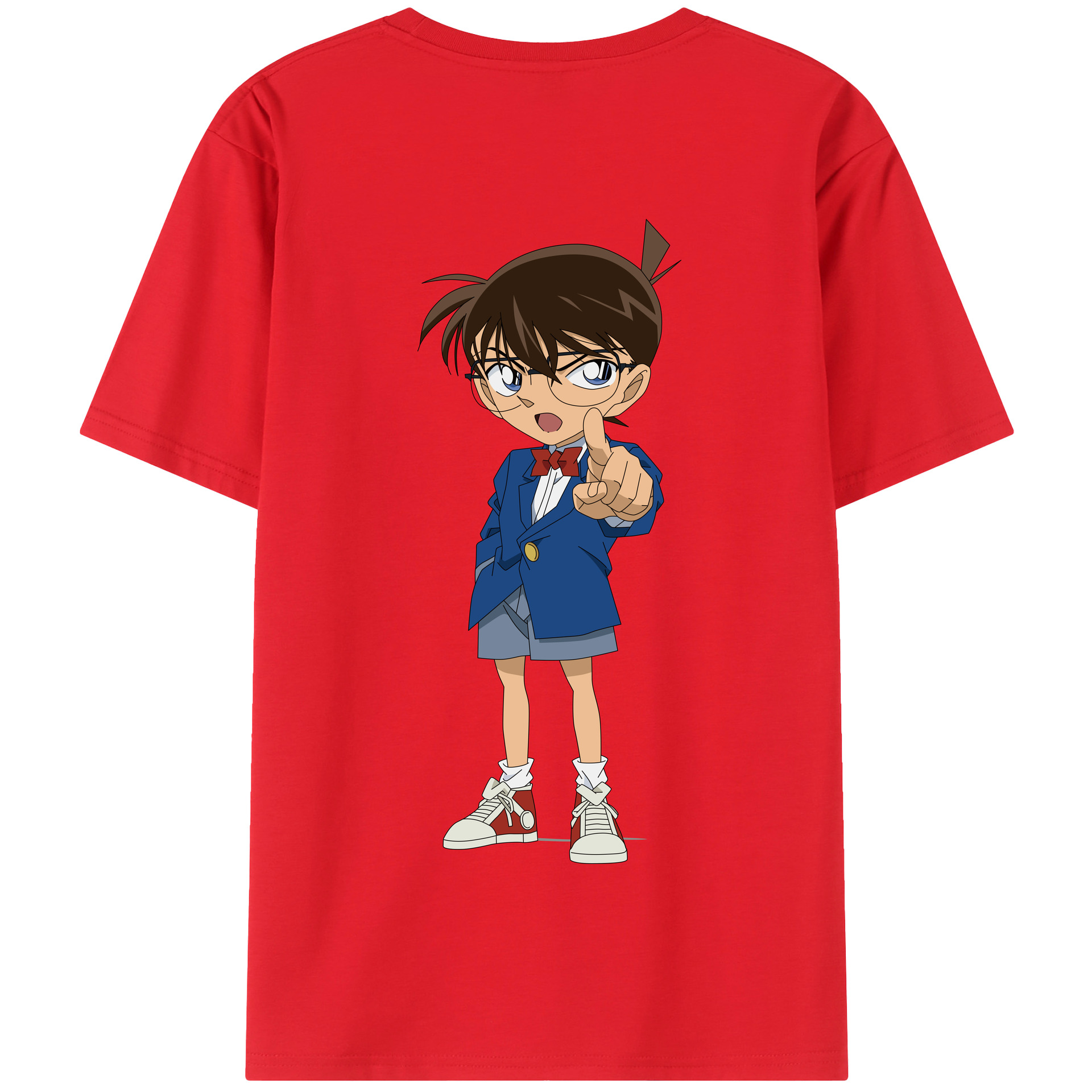 （画像用） 名探偵コナン 江戸川 コナン Detective Conan Conan Edogawa 綿100％半袖Tシャツ（背面プリント）