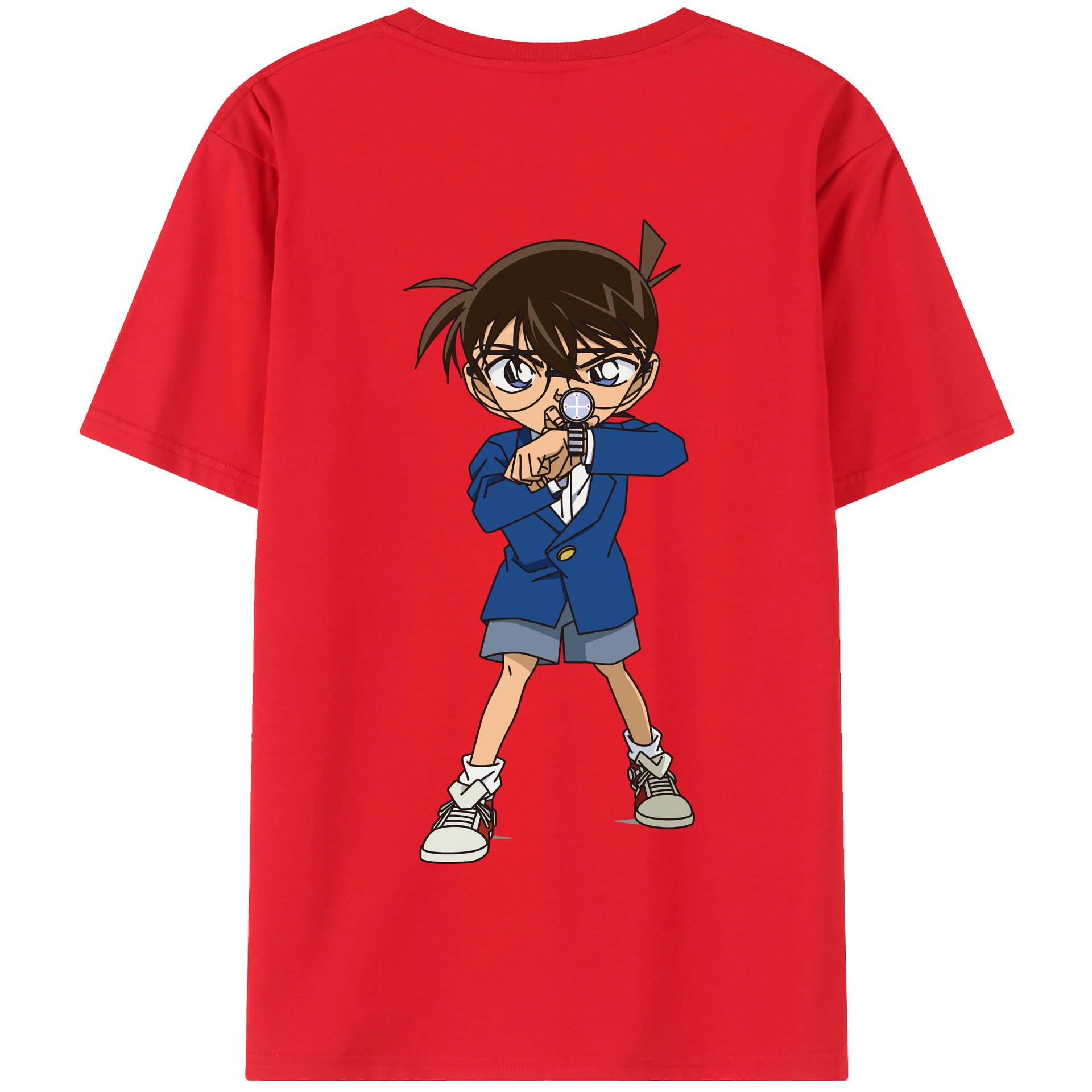 （画像用） 名探偵コナン 江戸川 コナン Detective Conan Conan Edogawa 綿100％半袖Tシャツ（背面プリント）