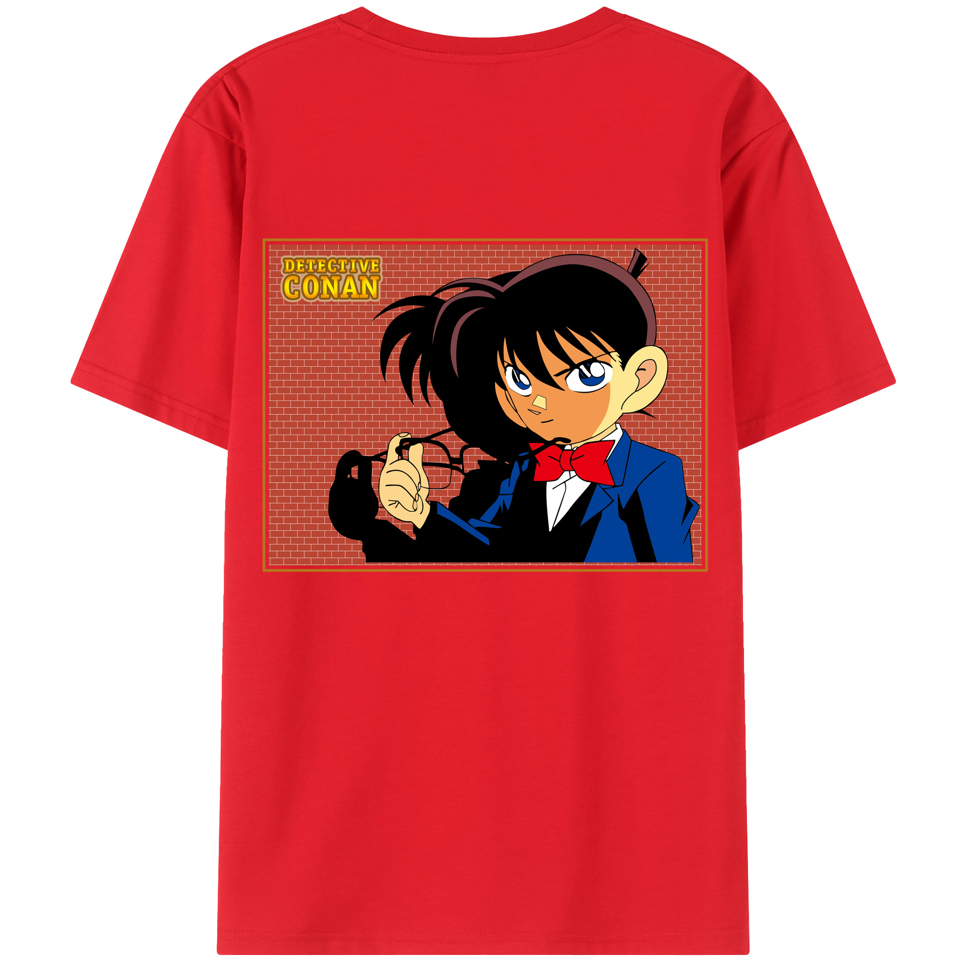 （画像用） 名探偵コナン 江戸川 コナン Detective Conan Conan Edogawa 綿100％半袖Tシャツ（背面プリント）