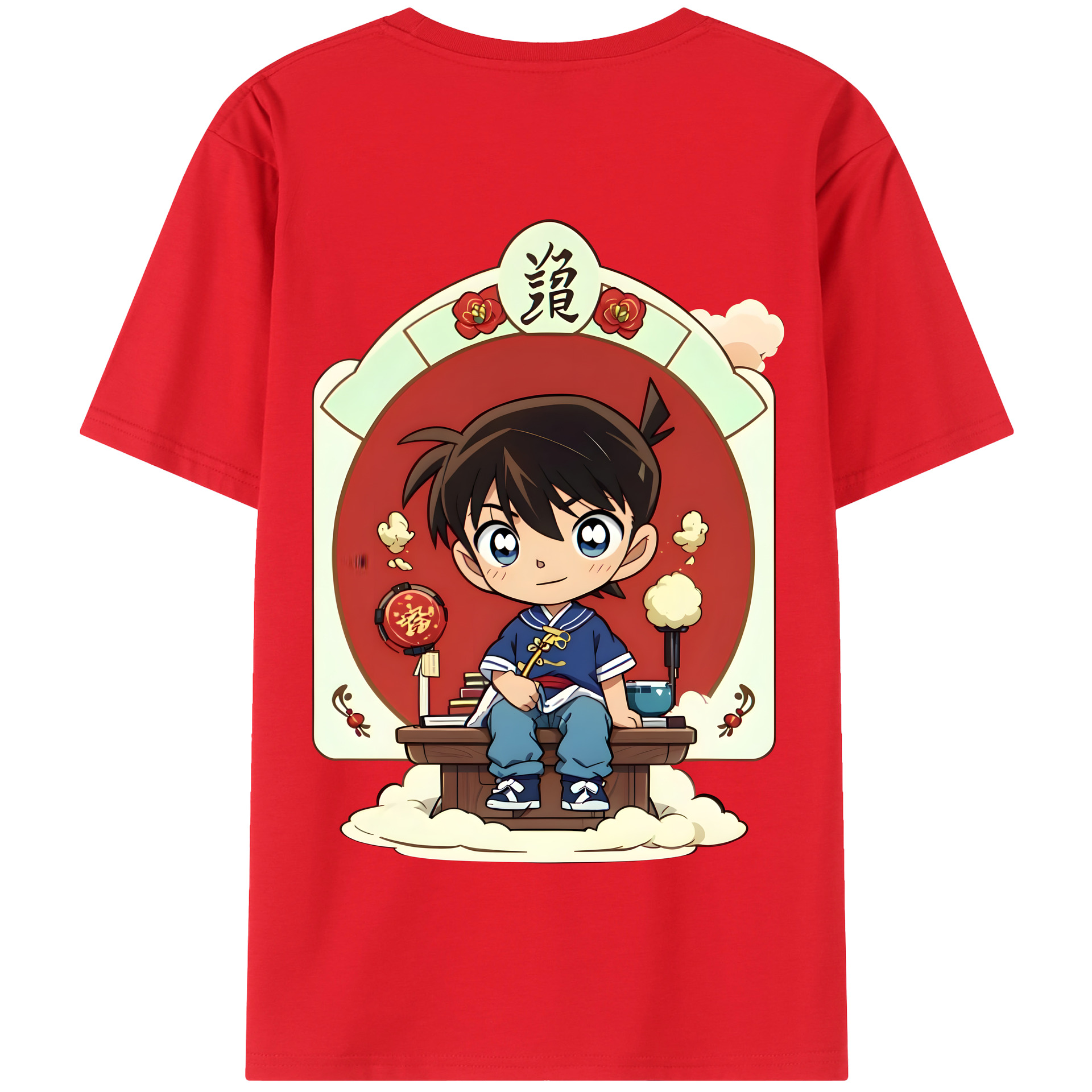 （画像用） 名探偵コナン 江戸川 コナン Detective Conan Conan Edogawa 綿100％半袖Tシャツ（背面プリント）