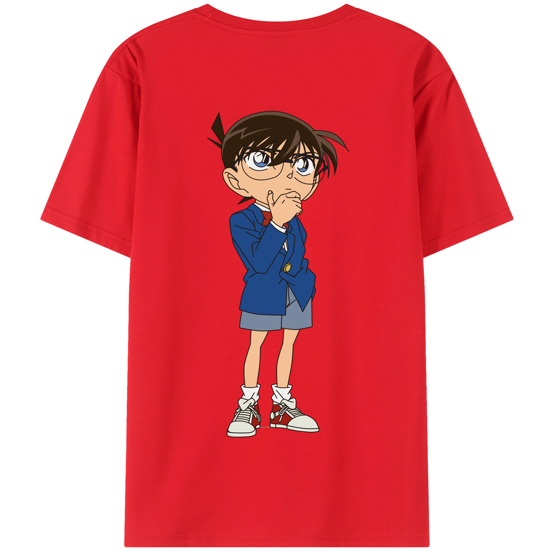 （画像用） 名探偵コナン 江戸川 コナン Detective Conan Conan Edogawa 綿100％半袖Tシャツ（背面プリント）