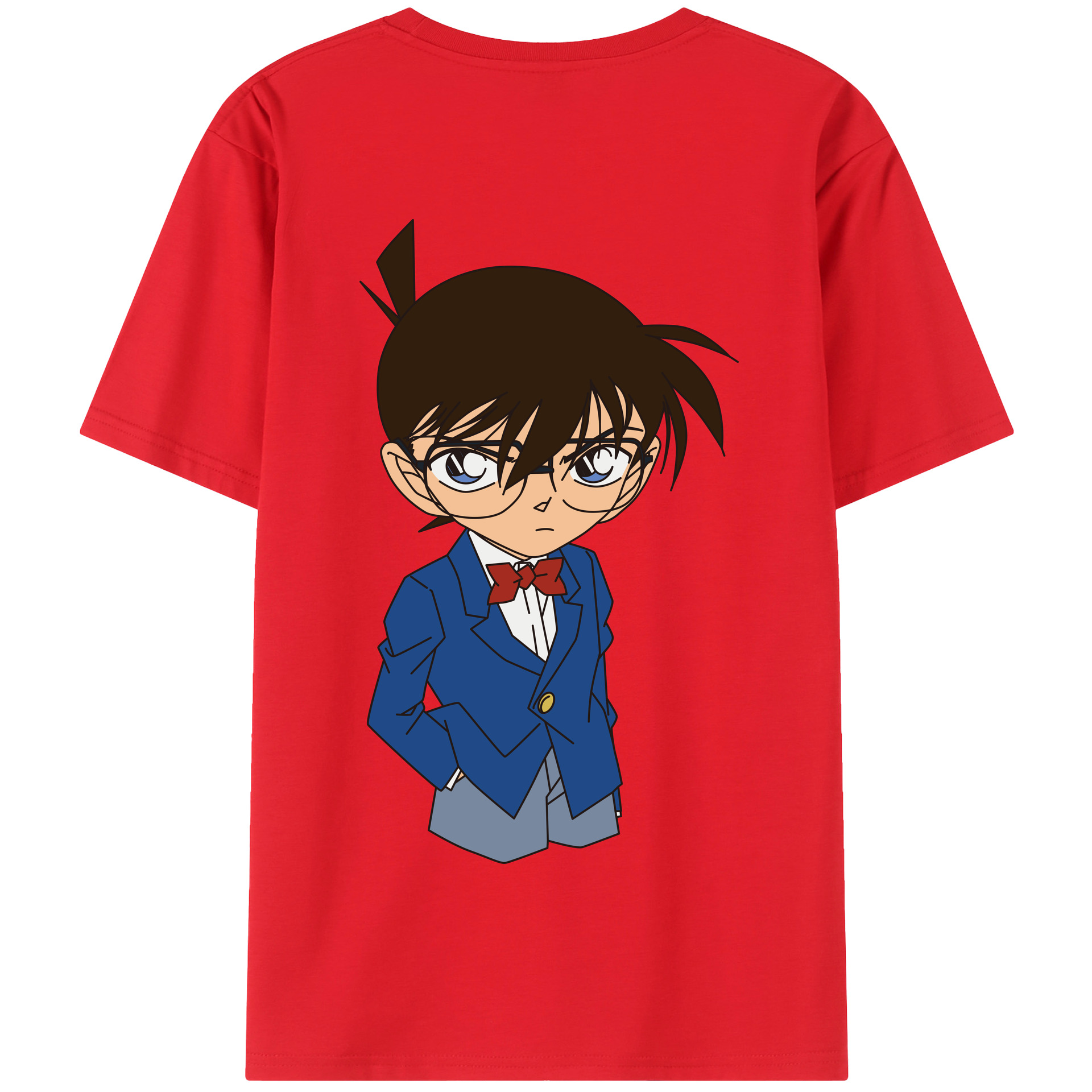 （画像用） 名探偵コナン 江戸川 コナン Detective Conan Conan Edogawa 綿100％半袖Tシャツ（背面プリント）