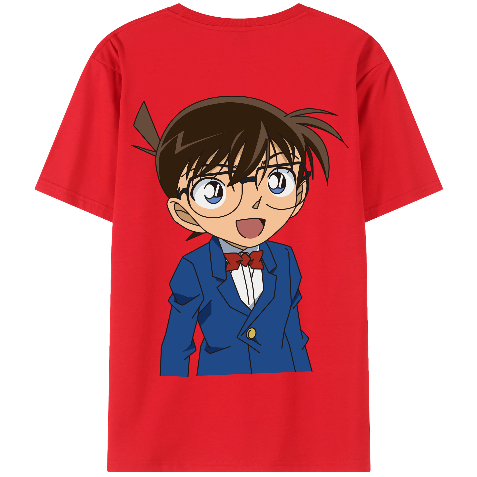 （画像用） 名探偵コナン 江戸川 コナン Detective Conan Conan Edogawa 綿100％半袖Tシャツ（背面プリント）