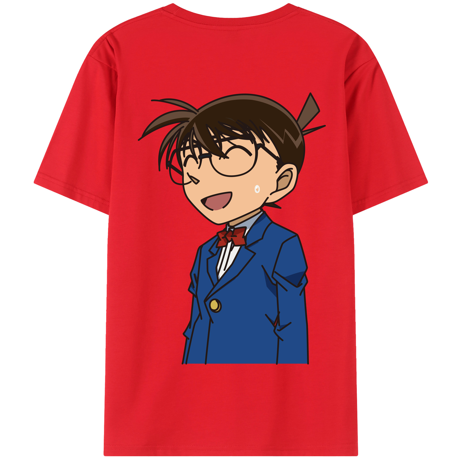 （画像用） 名探偵コナン 江戸川 コナン Detective Conan Conan Edogawa 綿100％半袖Tシャツ（背面プリント）